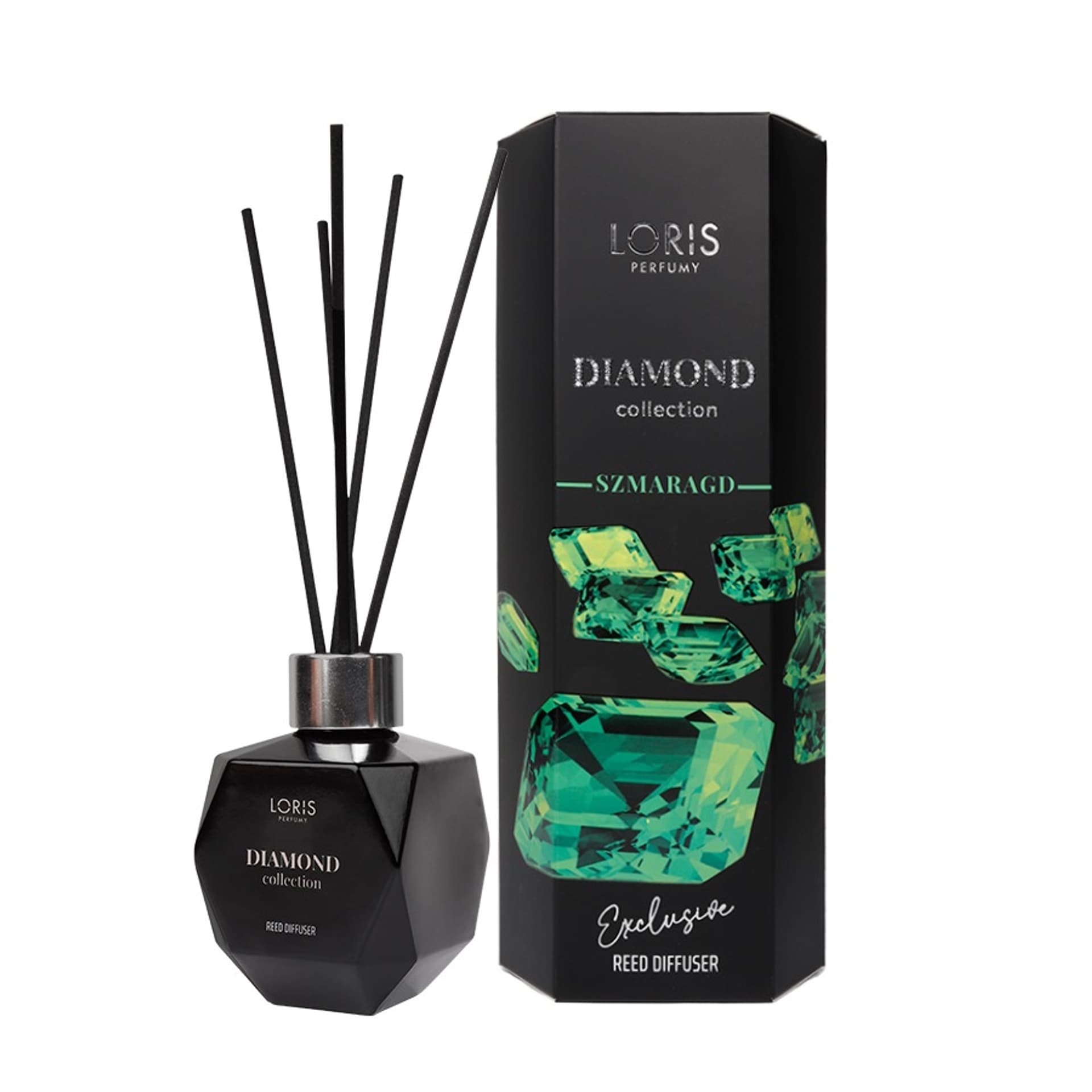 

*LORIS_Diamond Exclusive Reed Diffuser dyfuzor zapachowy z patyczkami Szmaragd 110ml