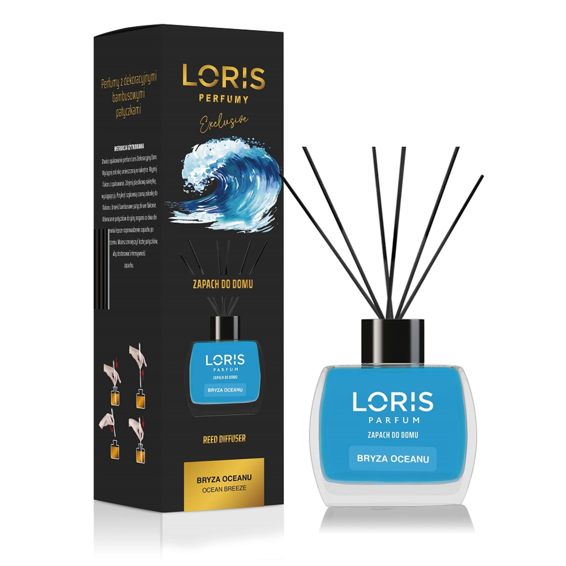 

LORIS Reed Diffuser dyfuzor zapachowy z patyczkami Bryza Oceanu 120ml