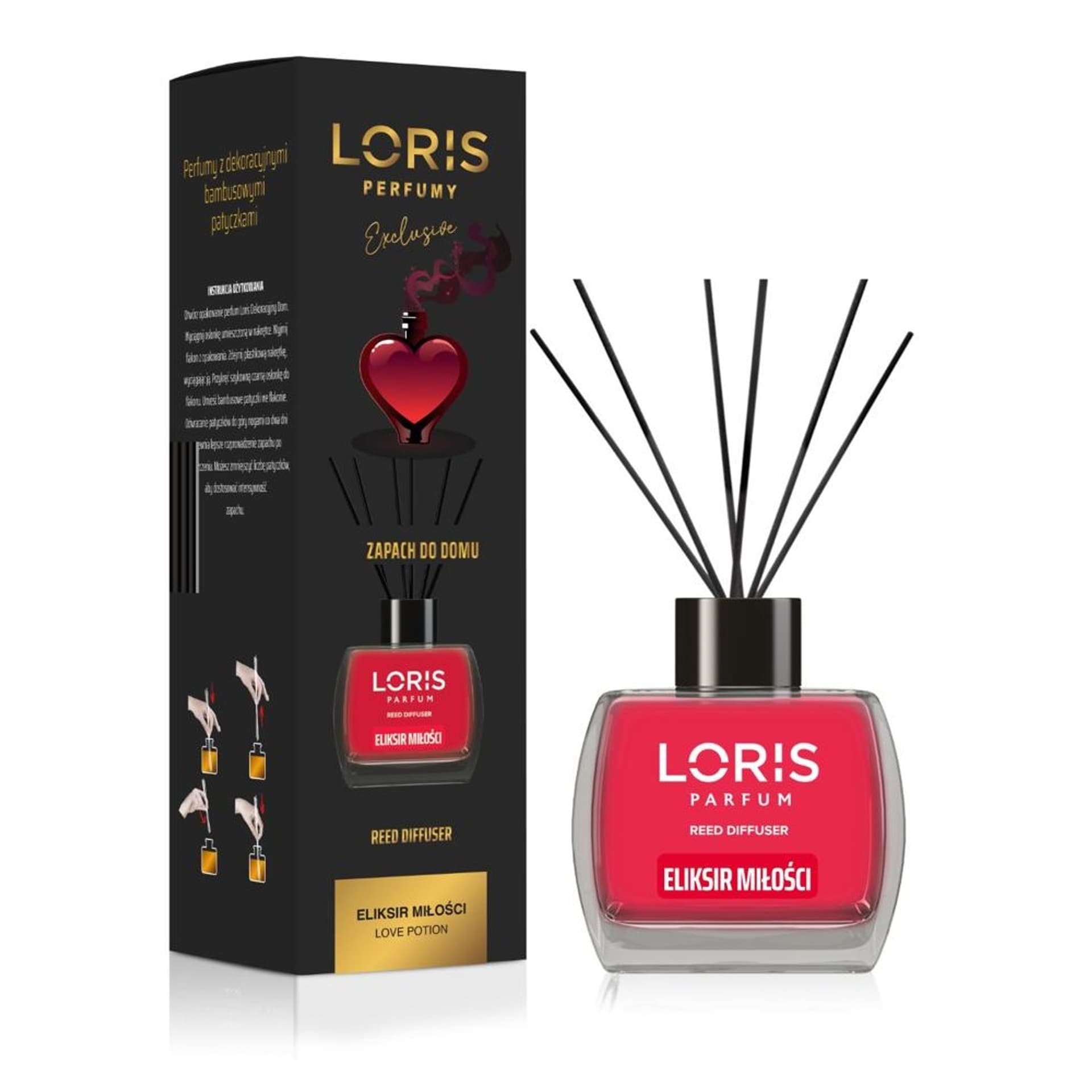 

LORIS Reed Diffuser dyfuzor zapachowy z patyczkami Eliksir Miłości 120ml