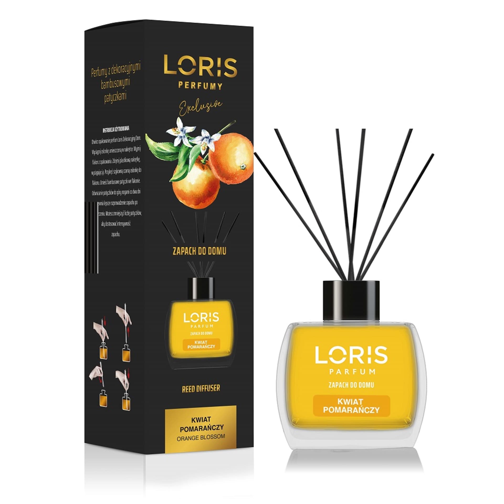 

LORIS Reed Diffuser dyfuzor zapachowy z patyczkami Kwiat Pomarańczy 120ml