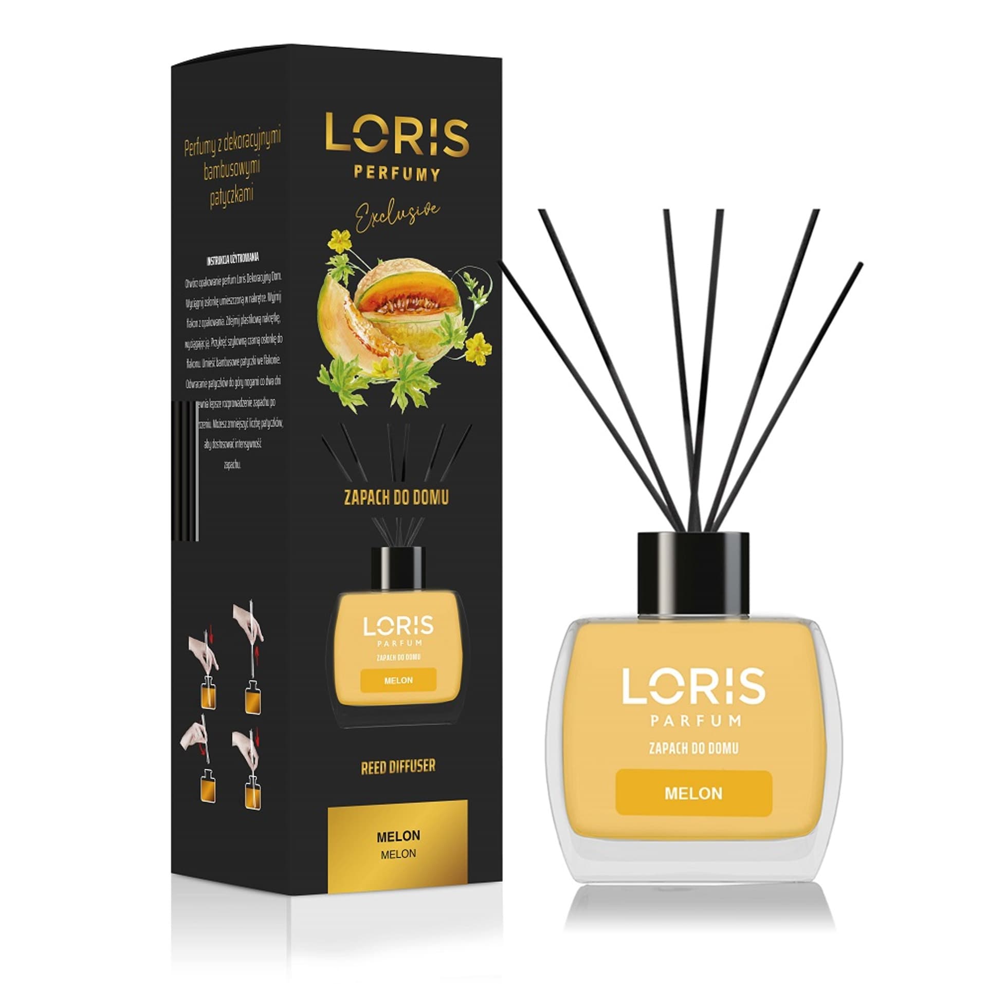 

LORIS Reed Diffuser dyfuzor zapachowy z patyczkami Melon 120ml