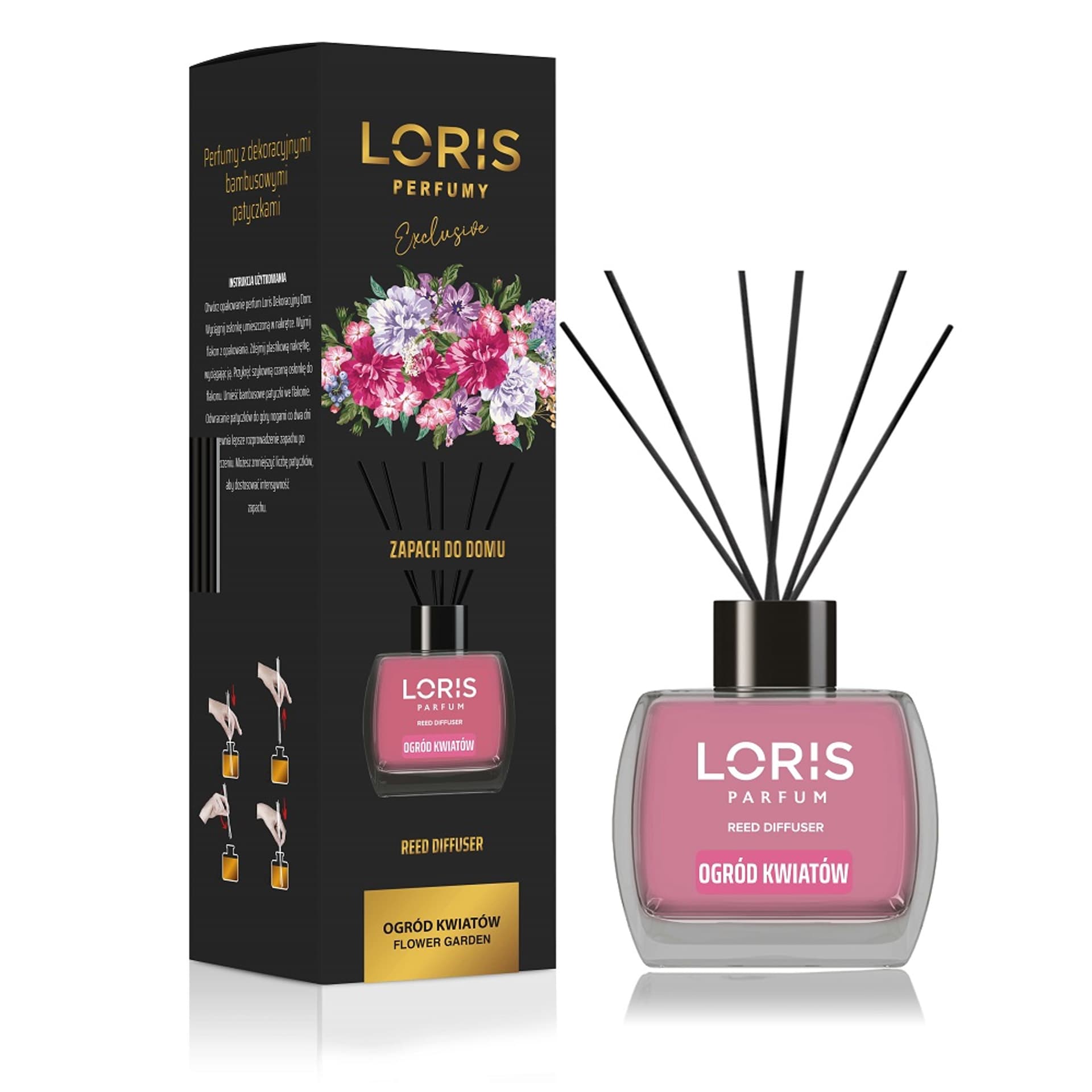 

LORIS Reed Diffuser dyfuzor zapachowy z patyczkami Ogród Kwiatów 120ml