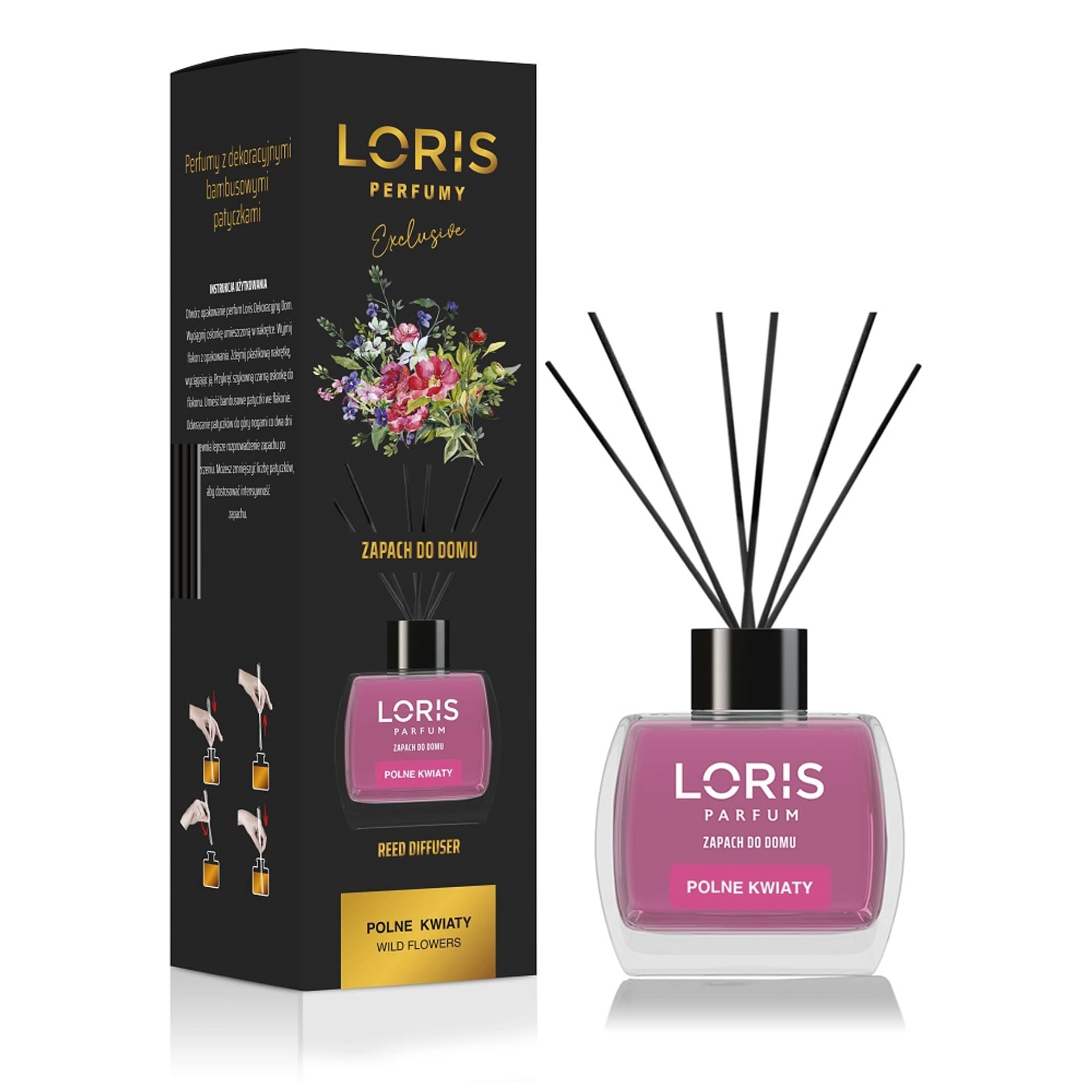 

LORIS Reed Diffuser dyfuzor zapachowy z patyczkami Polne Kwiaty 120ml