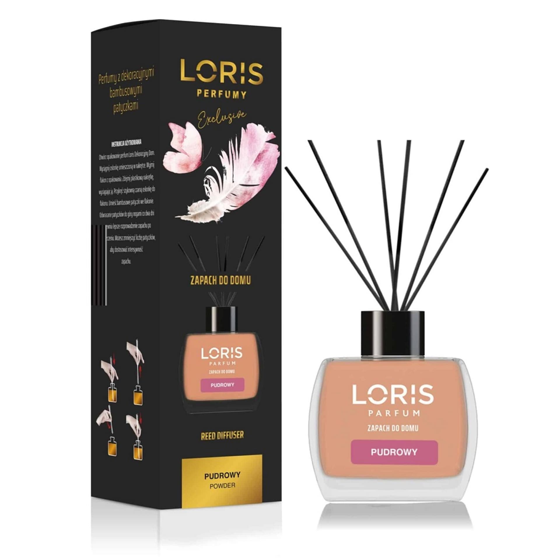 

LORIS Reed Diffuser dyfuzor zapachowy z patyczkami Pudrowy 120ml