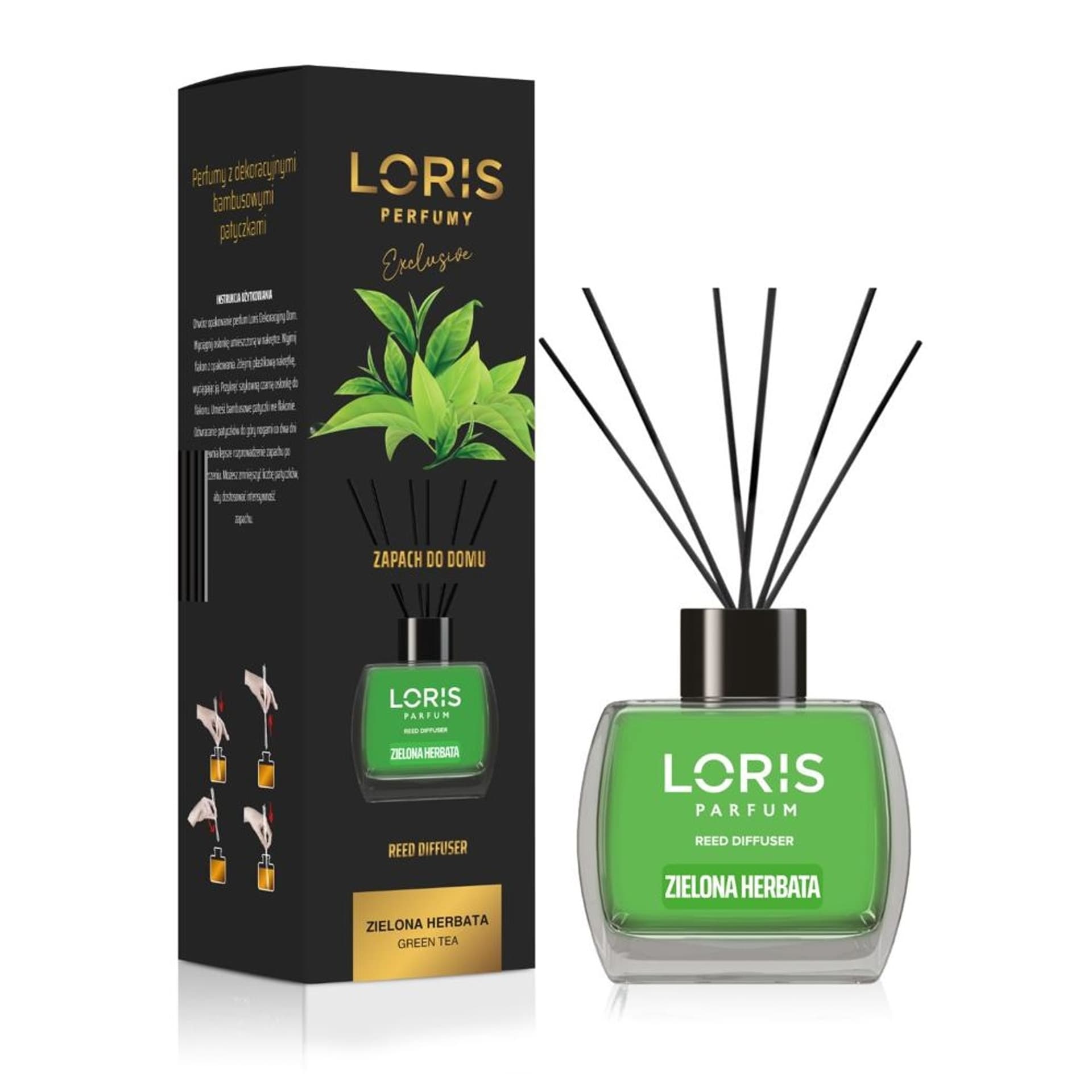 

LORIS Reed Diffuser dyfuzor zapachowy z patyczkami Zielona Herbata 120ml