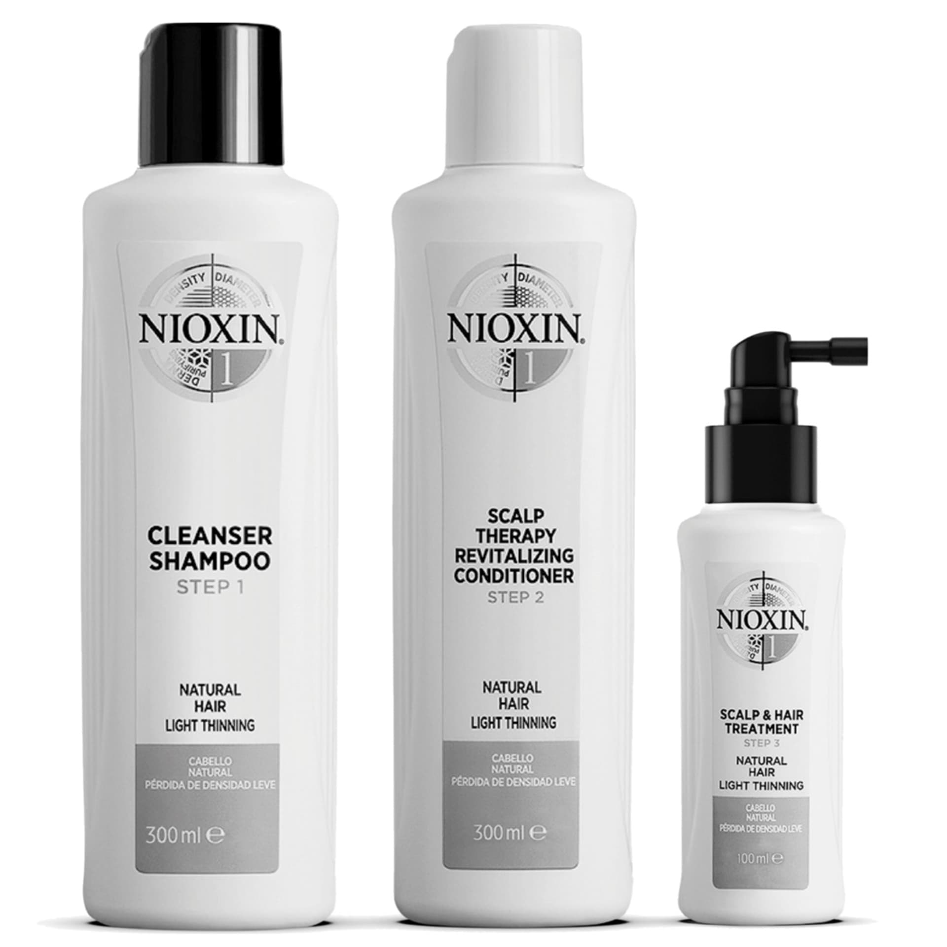 

NIOXIN SET System 1 szampon do włosów 300ml + odżywka do włosów 300ml + kuracja 100ml