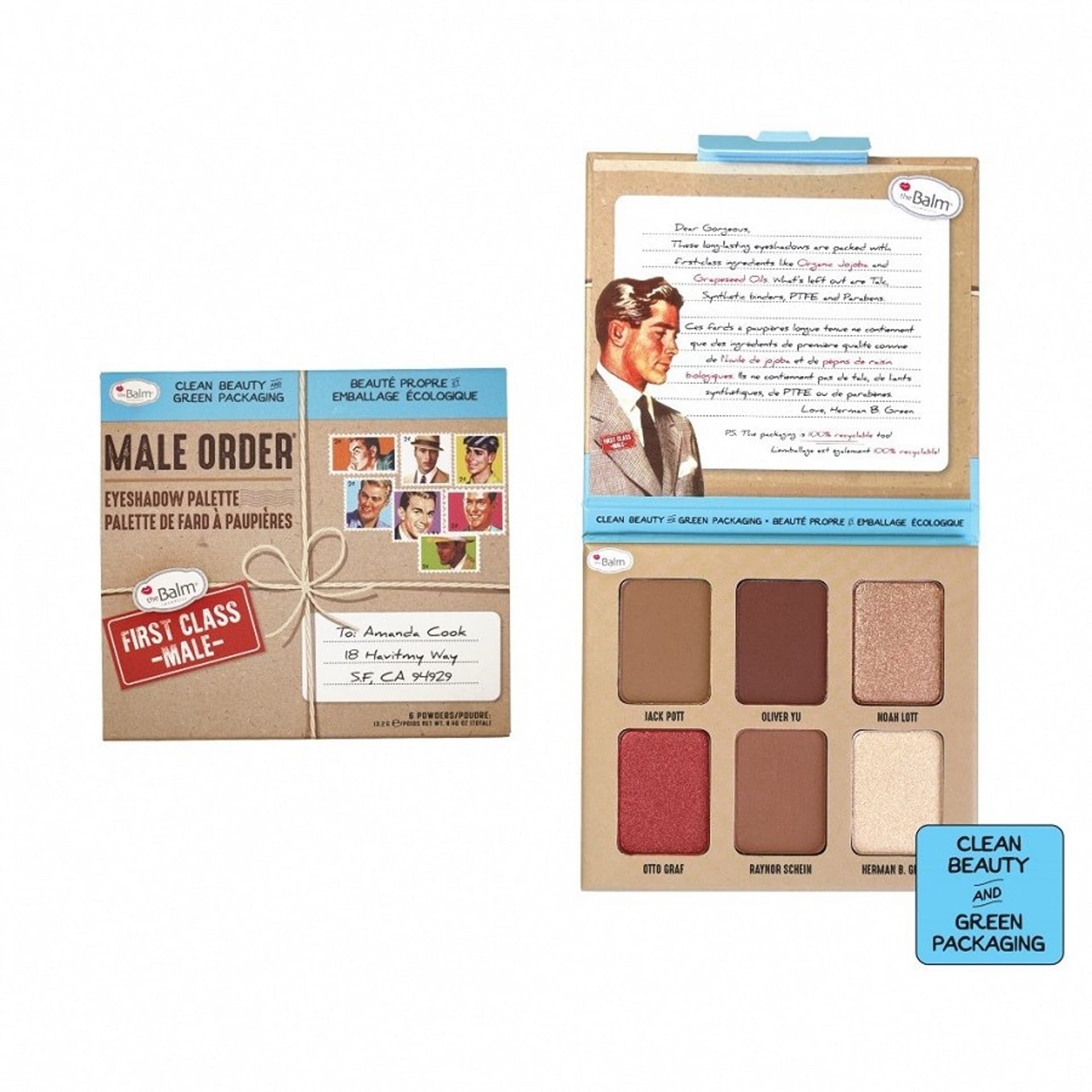 

THE BALM Male Order First Class Eyeshadow Palette paleta cieni do powiek 6x2,2g