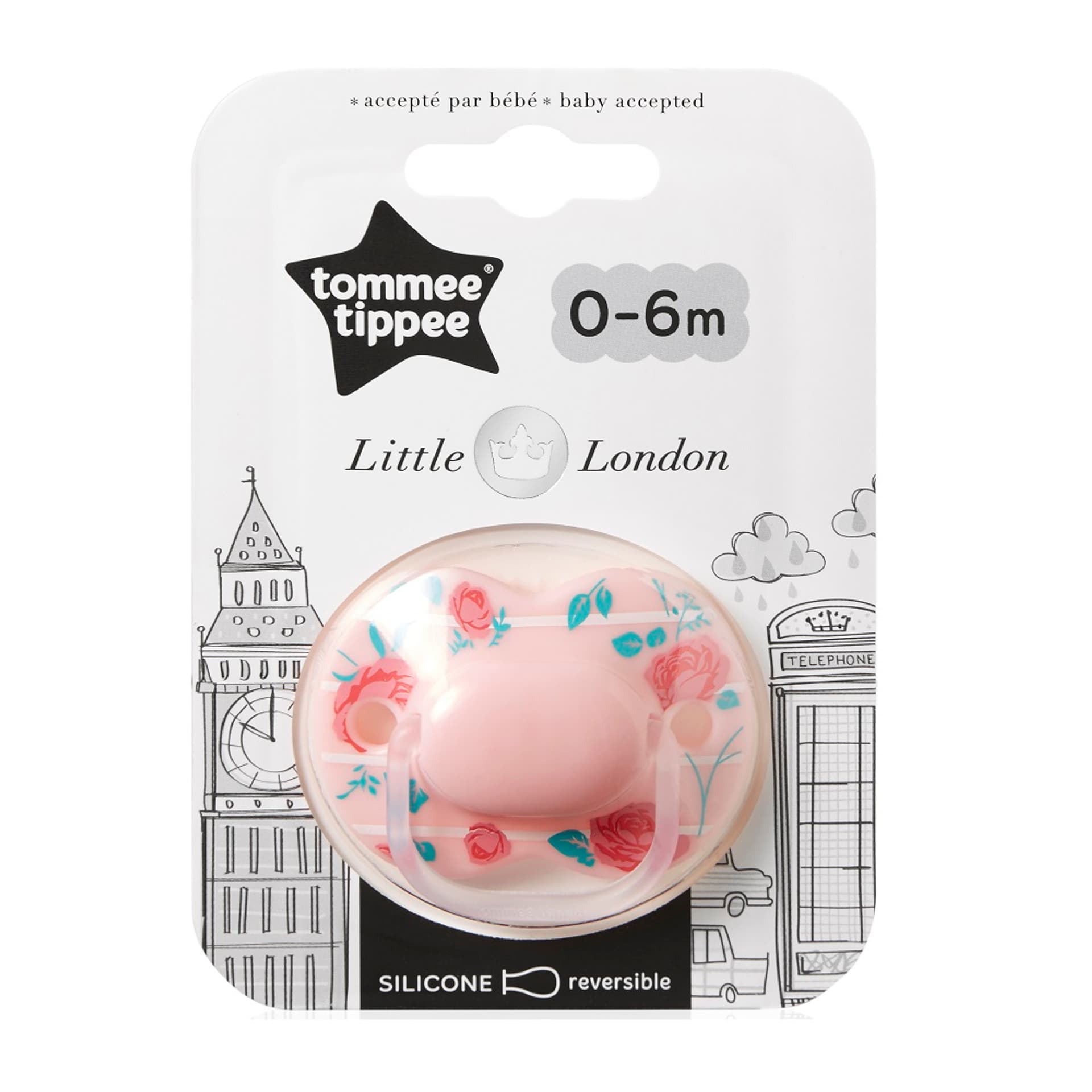 

TOMMEE TIPPEE Little London smoczek symetryczny uspokajający 0-6m Girl