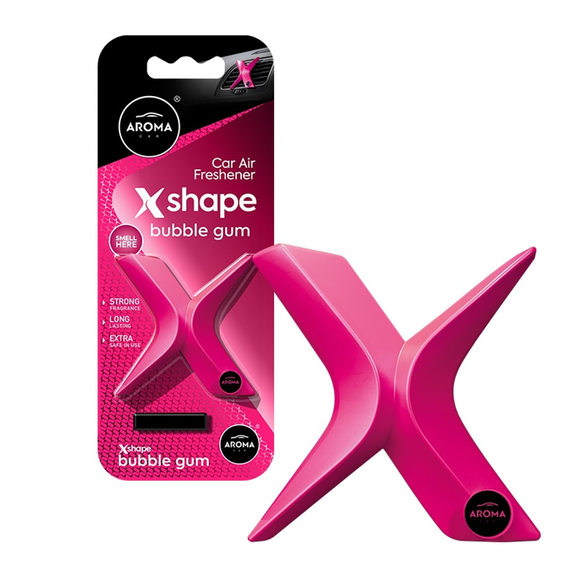 

Odświeżacz powietrza aroma car x shape bubble gum