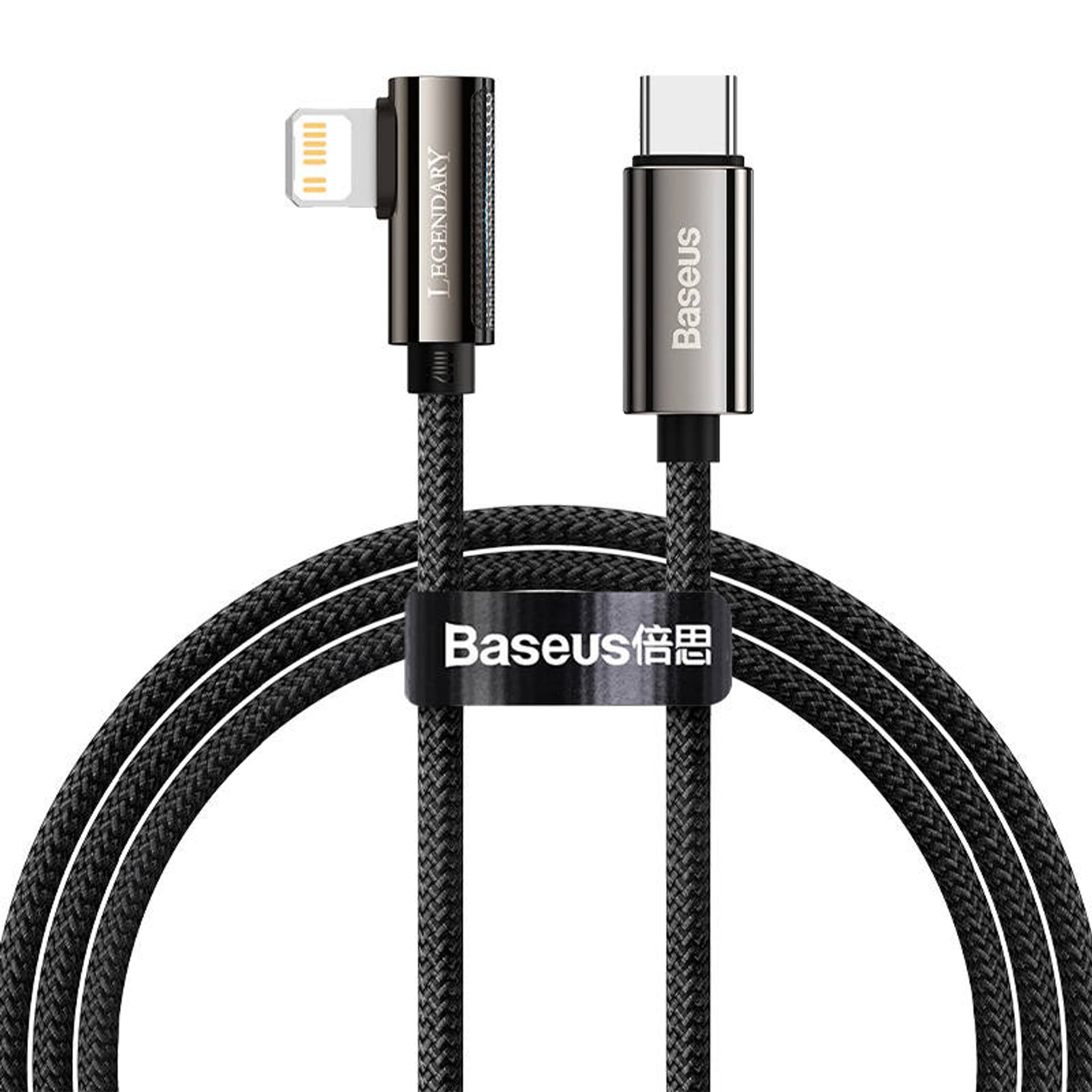 

Kabel USB-C do Lightning kątowy Baseus Legend Series, PD, 20W, 1m (czarny)