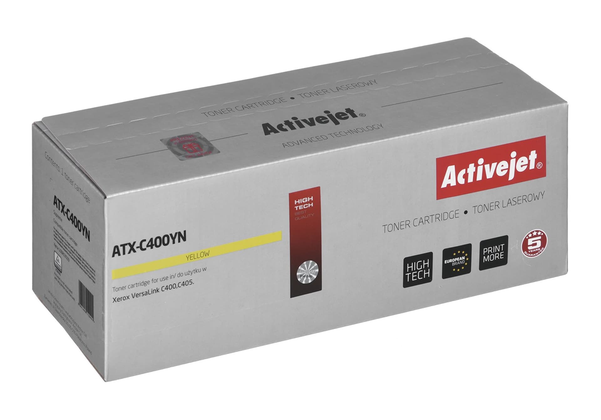

Activejet Toner ATX-C400YN (zamiennik Xerox 106R03509; Supreme; 2500 stron; żółty)