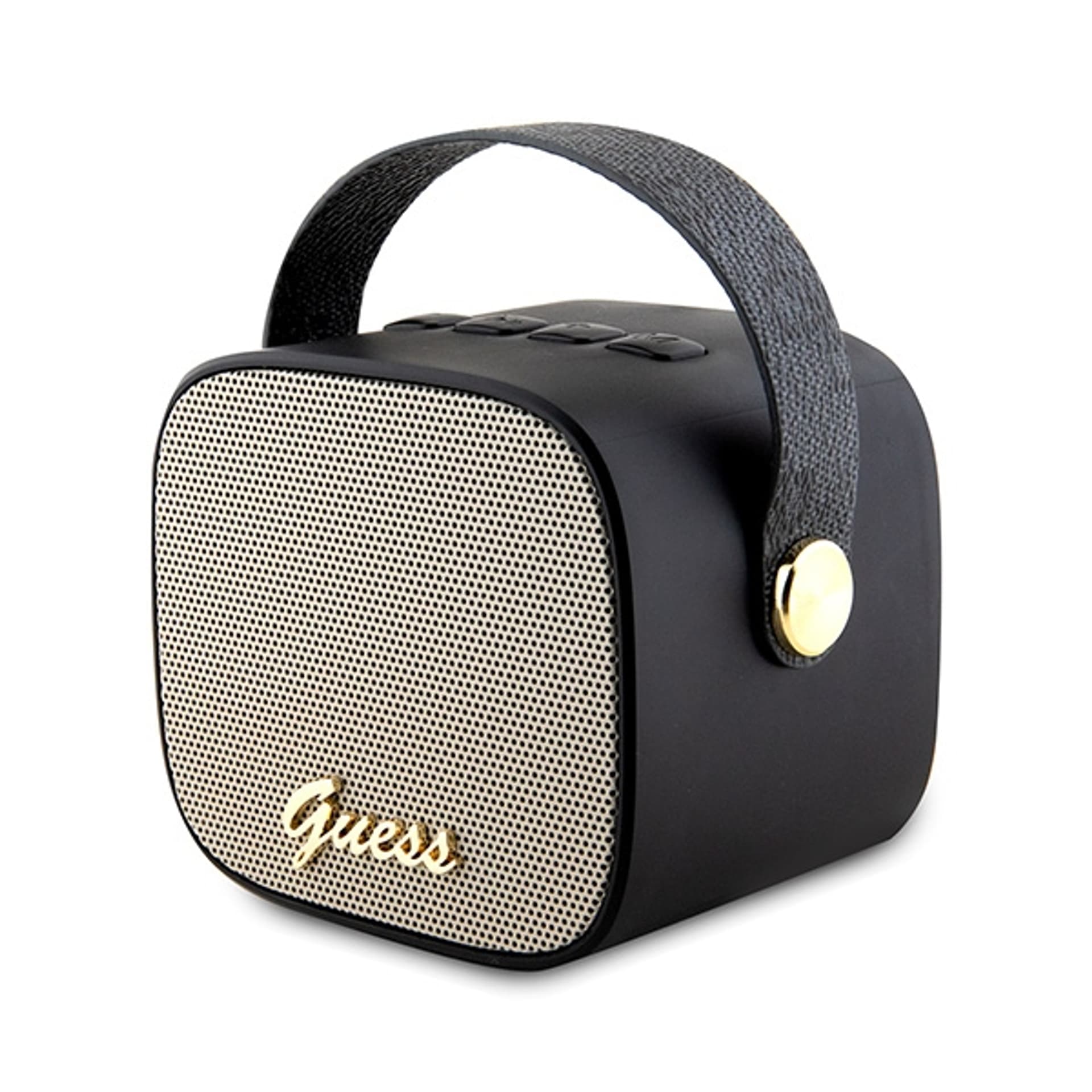 

Guess głośnik Bluetooth GUWSB2P4SMK Speaker mini czarny/black 4G Leather Script Logo with Strap