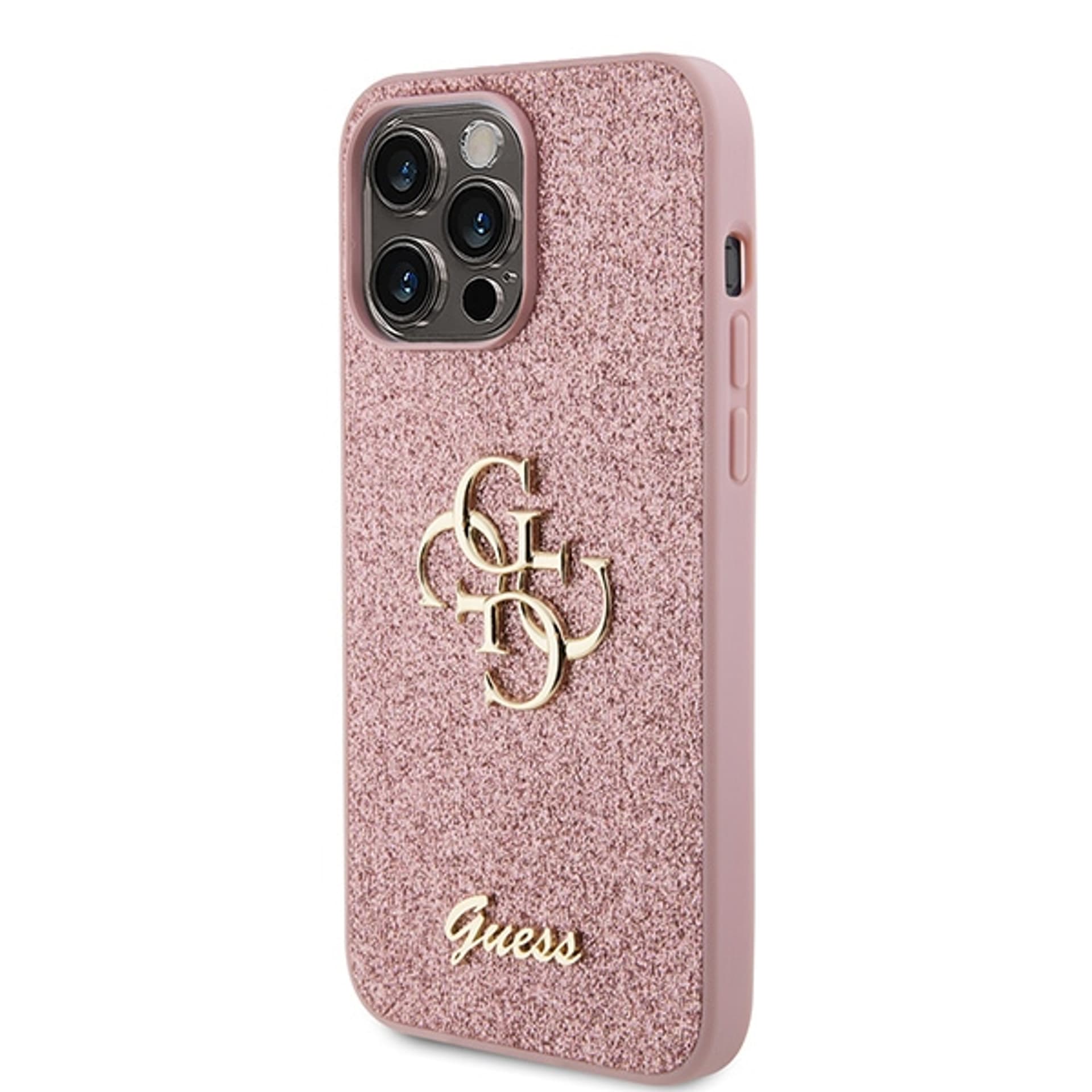 

Guess GUHCP15LHG4SGP iPhone 15 Pro 6.1" różowy/pink hardcase Glitter Script Big 4G