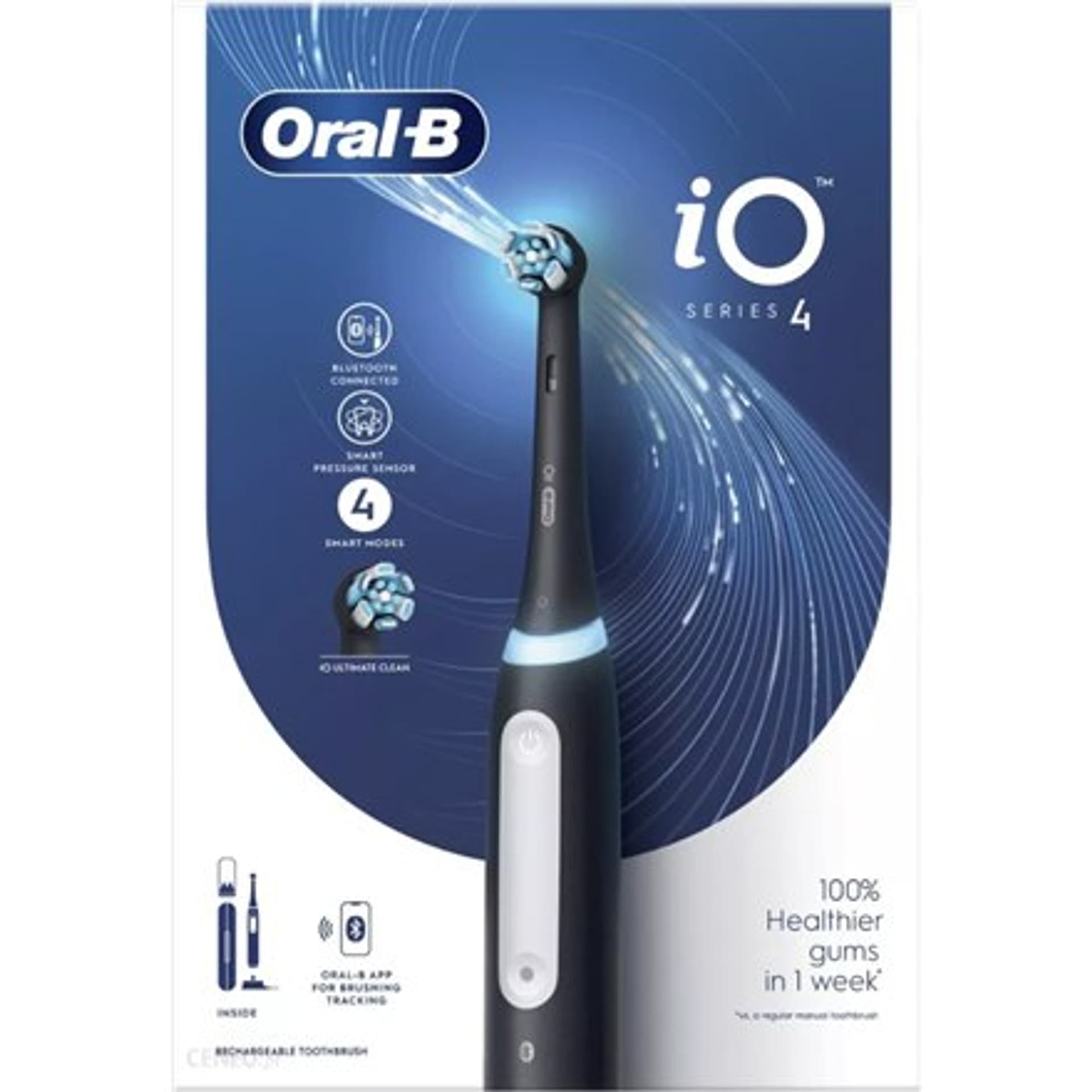 

Elektryczna szczoteczka do zębów Oral-B seria iO4 z możliwością ładowania, Dla dorosłych, Liczba główek szczoteczki w zestawie 1