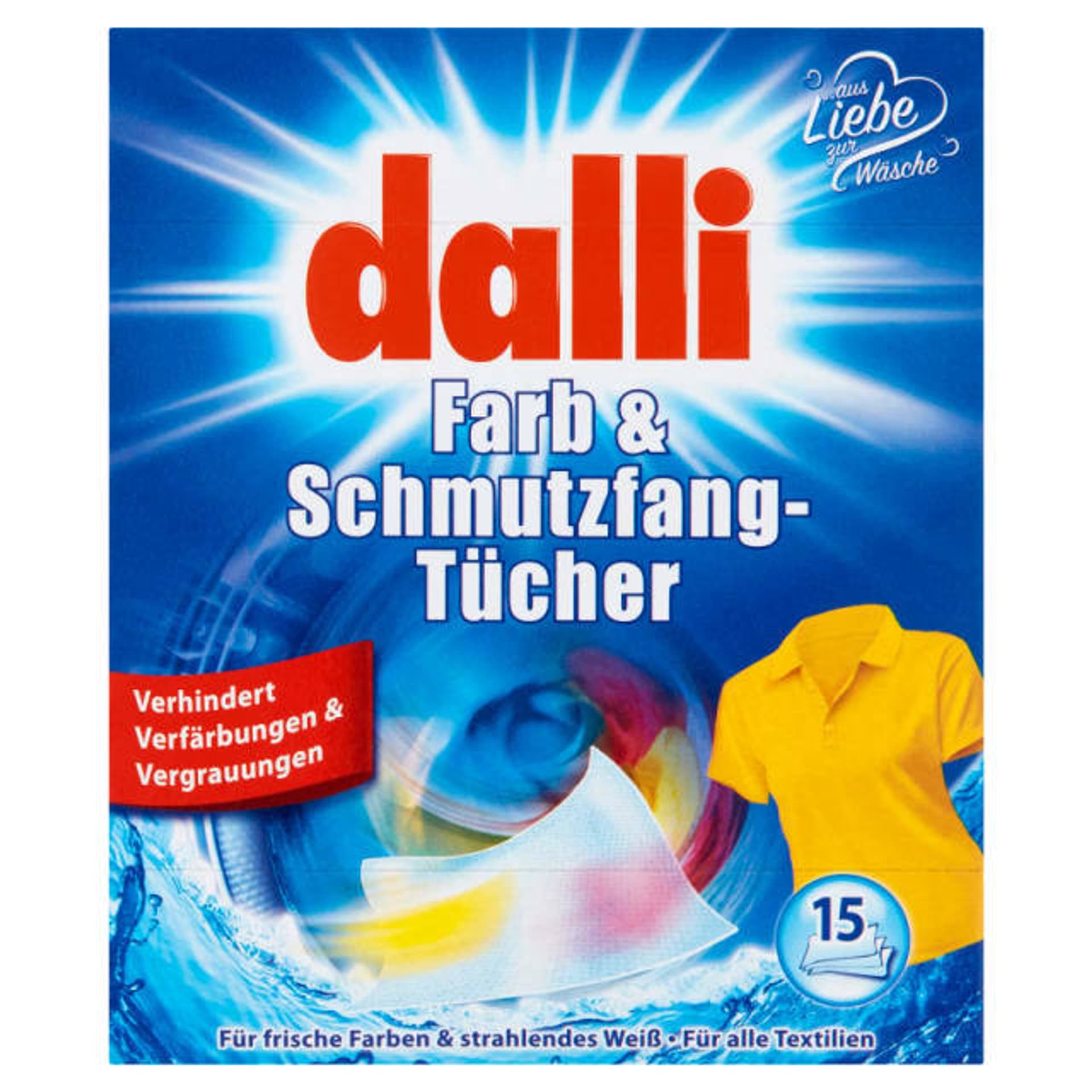 

Dalli Farb Chusteczki Wyłapujące Kolor i Brud 15 szt.