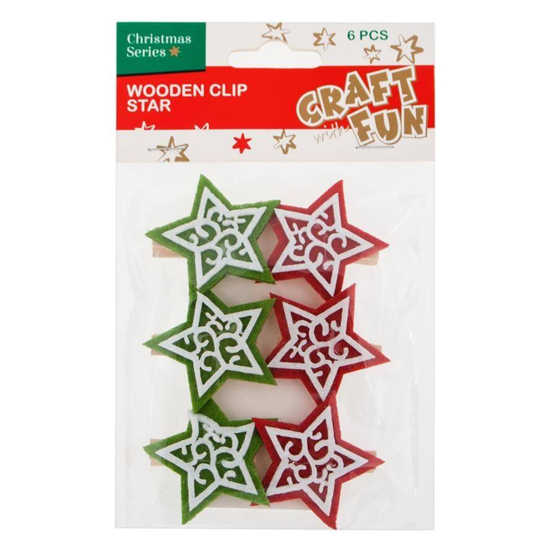 

Drewniane spinacze Boże Narodzenie Gwiazdka filcowa CRAFT WITH FUN 438601
