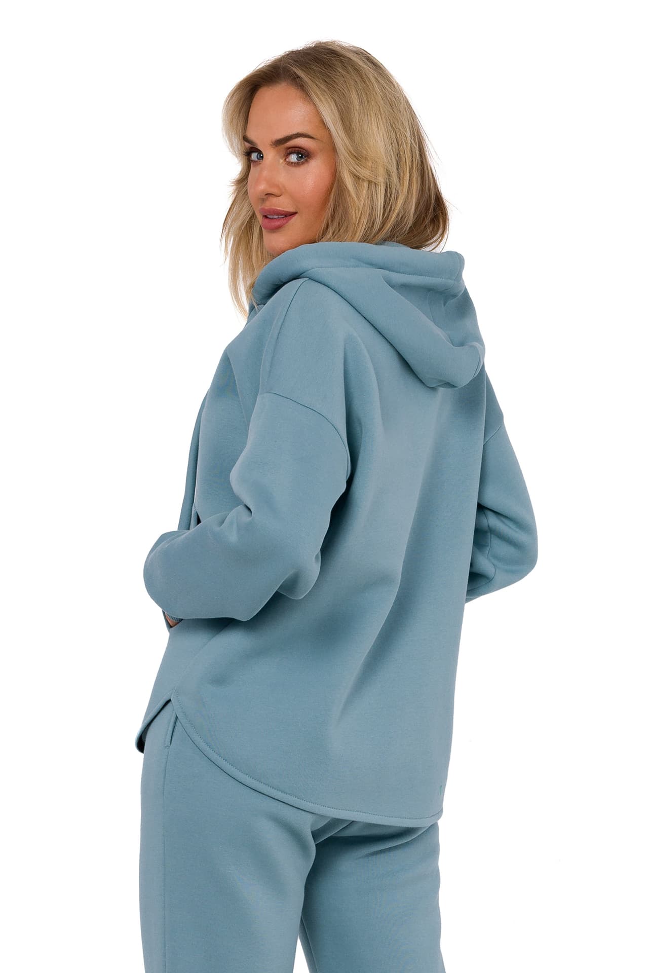 

M761 Bluza z kapturem zasuwana na zamek - agawa (kolor niebieski, rozmiar S/M)
