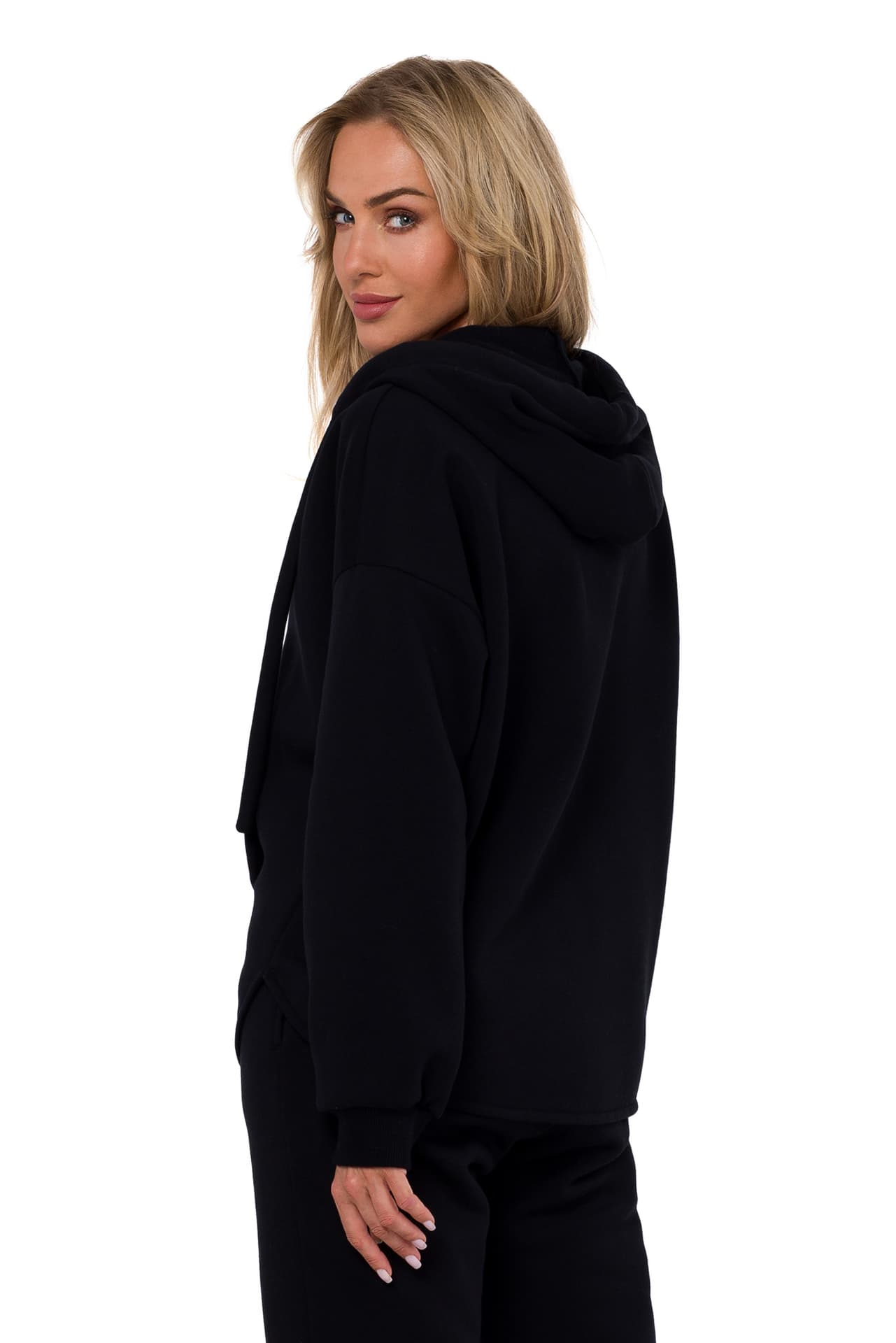 

M761 Bluza z kapturem zasuwana na zamek - czarna (kolor czarny, rozmiar L/XL)