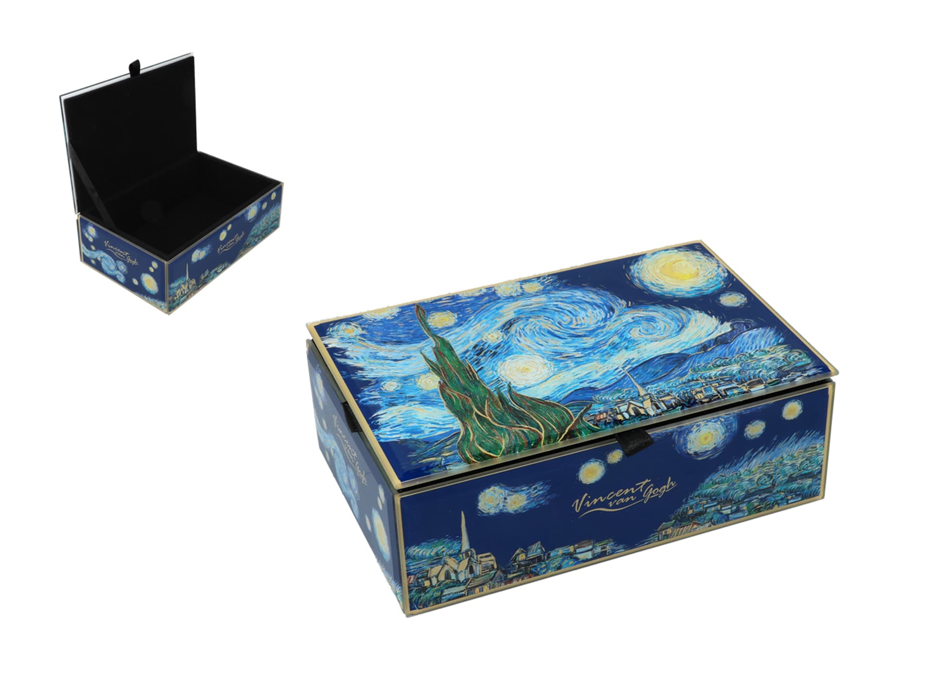 

Szkatułka szklana na biżuterię - V. van Gogh, Gwiaździsta Noc (CARMANI)