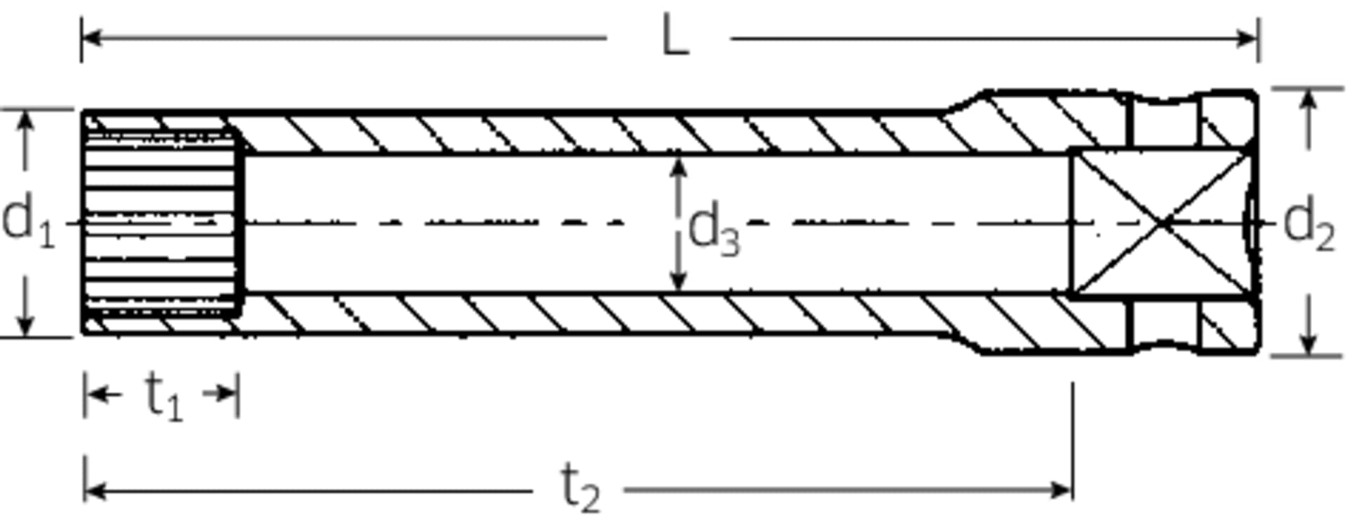 

Nasadka 1/4" SPLINE-DR 1/4"=8 długa STAHLWILLE