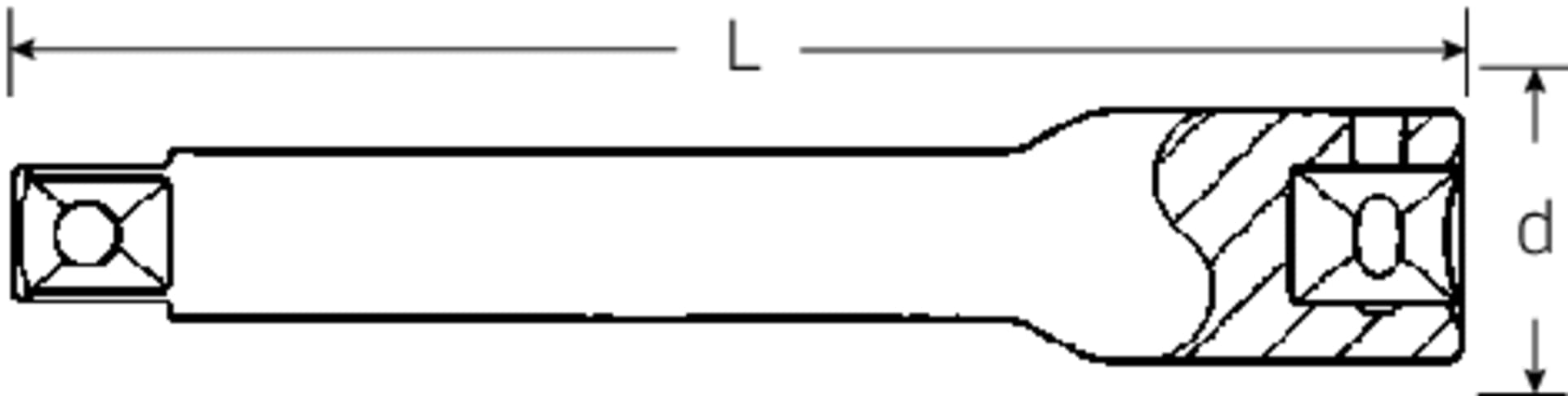 

Przedłużka 1/4" L=100mm, rozmiar 4 STAHLWILLE