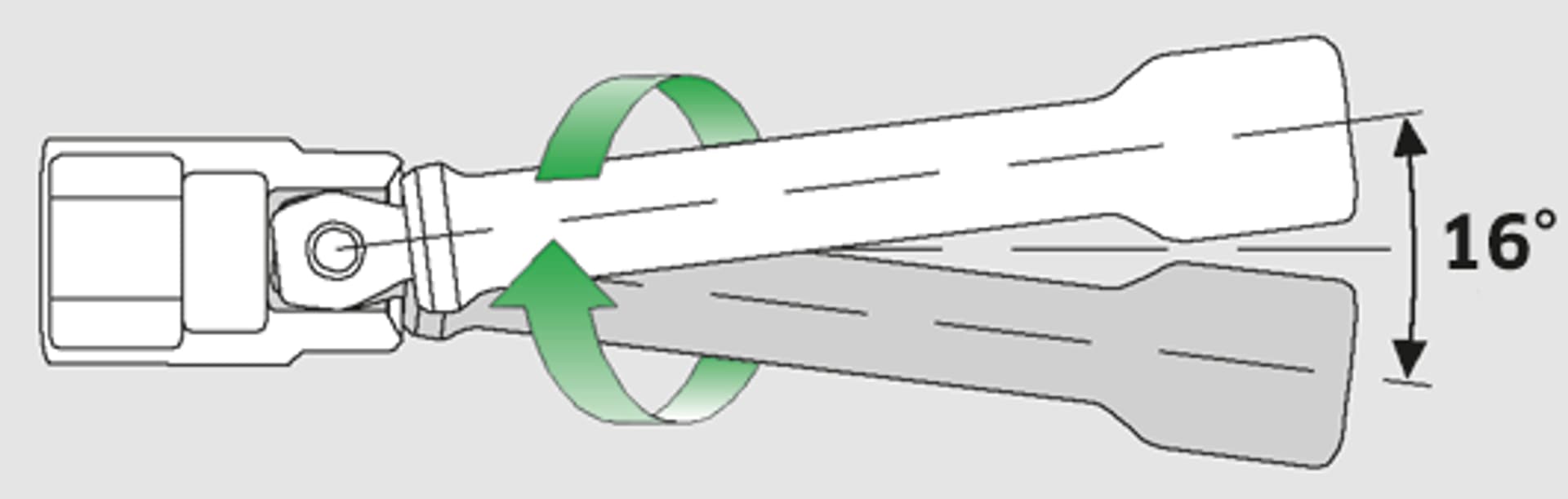 

Przedłużka kątowa 1/4" L=54mm z przegubem wobble-drive STAHLWILLE