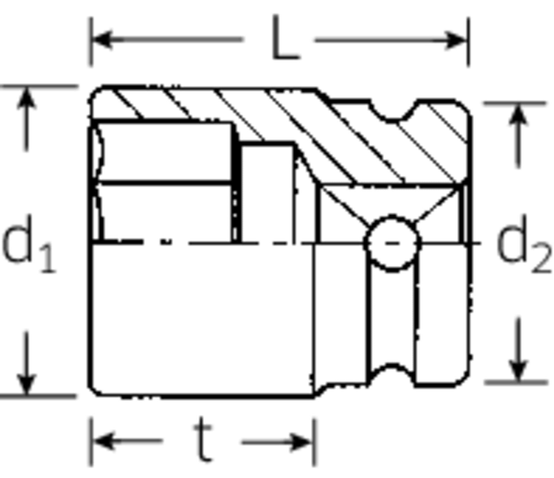 

Nasadka 1/2" IMPACT 17mm ze zreduk.średnicą, 6-kątna, długa STAHLWILLE