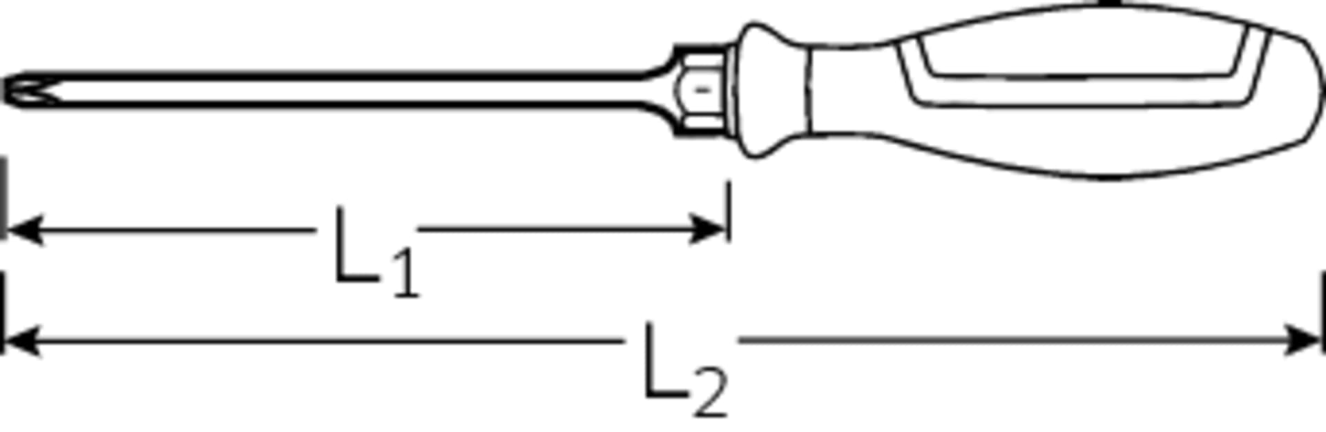 

Wkrętak krzyżowy rozmiar PH2 DRALL + grot długi 250mm STAHLWILLE