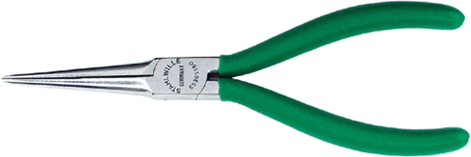 

Szczypce półokrągłe (igłowe) dla elektroników160mm; chrom./powl. STAHLWILLE, Igłowe) dla elektroników160mm;chrom./powl. stahlwill
