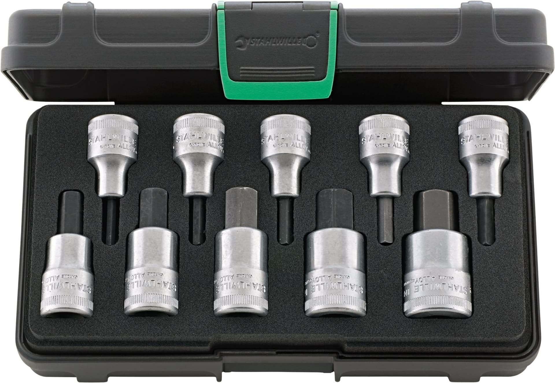 

Zestaw narzędzi 1/2" INHEX 4-19 mm; 10-elementowy w walizce ABS STAHLWILLE