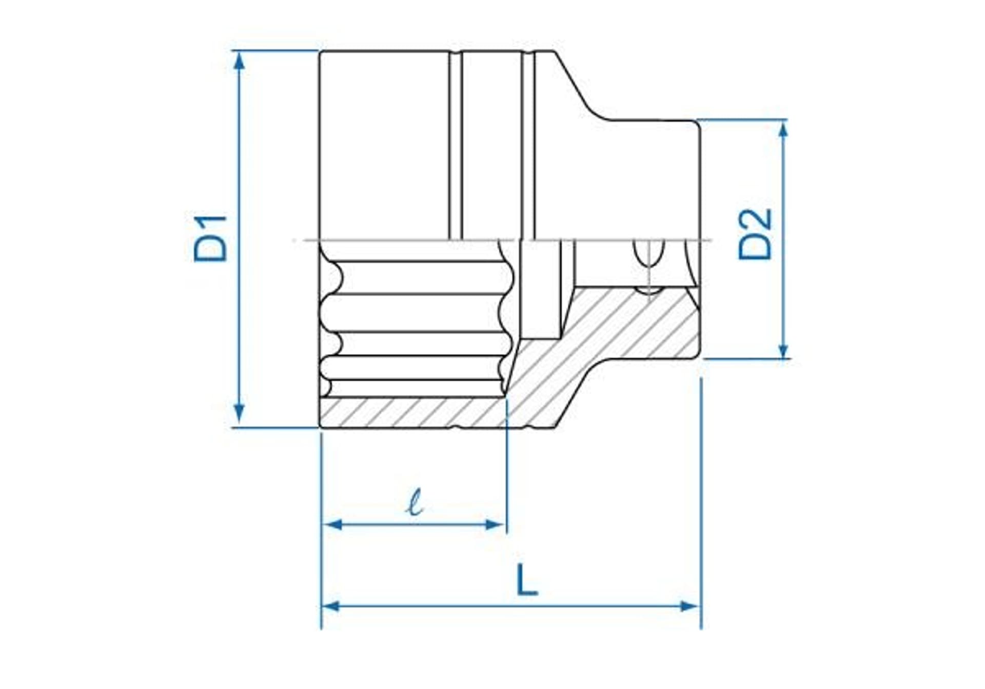 

NASADKA KRÓTKA 3/4" CALOWA 2-3/4" x 88mm 12-kąt. Cr-V King Tony