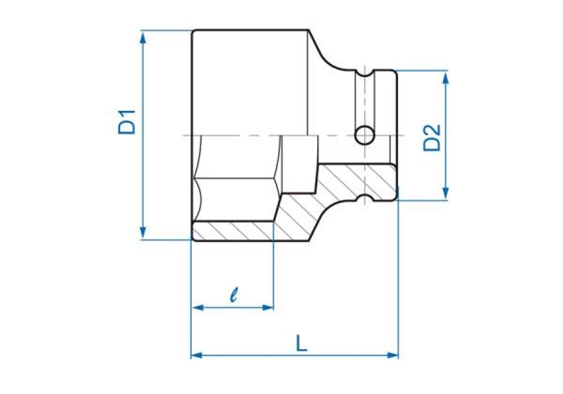 

NASADKA KRÓTKA UDAROWA 3/4" CALOWA 2-1/4" x 70mm, 6-kąt. King Tony