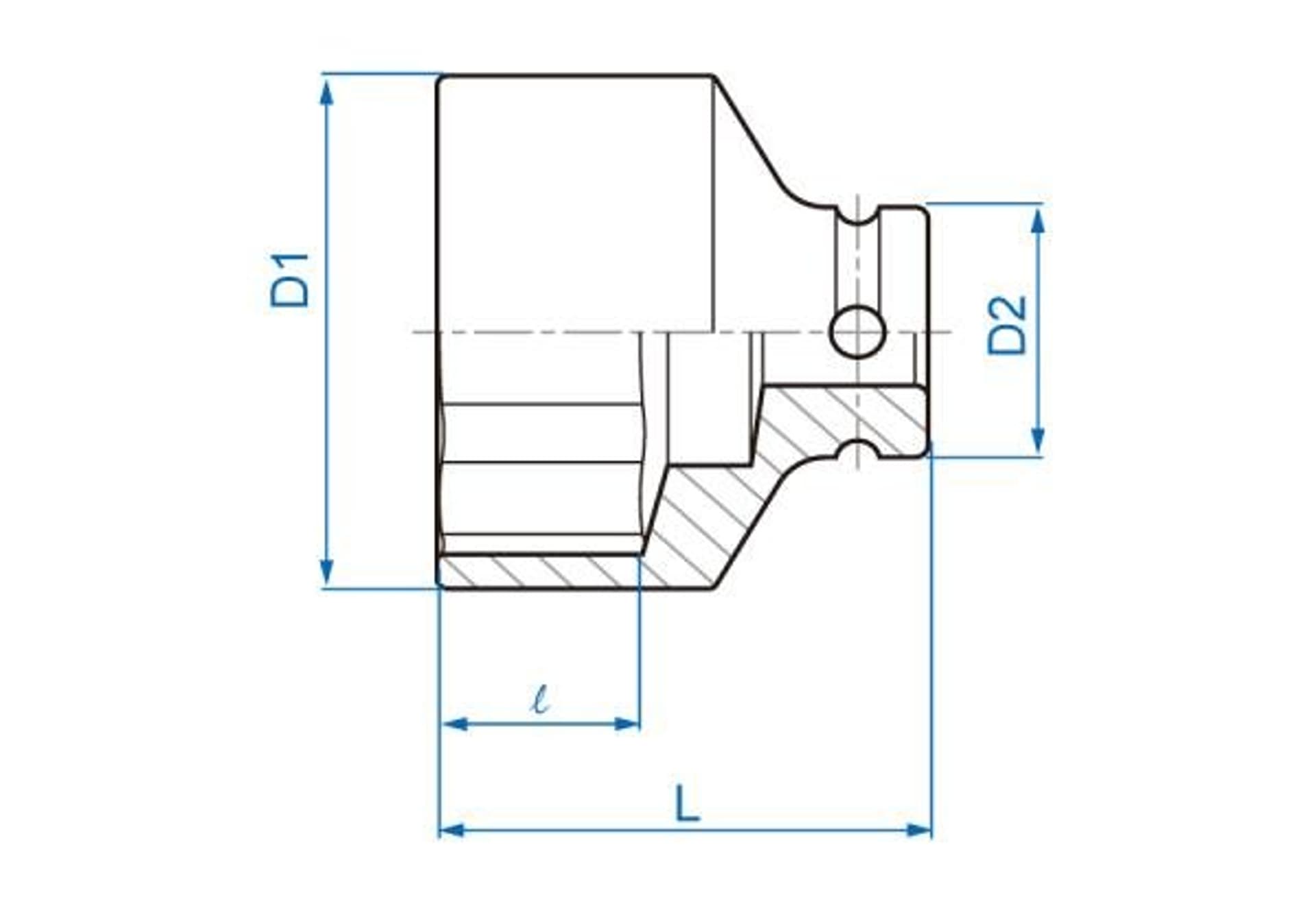 

NASADKA KRÓTKA UDAROWA 1/2" CALOWA 13/16" x 40mm, 6-kąt King Tony