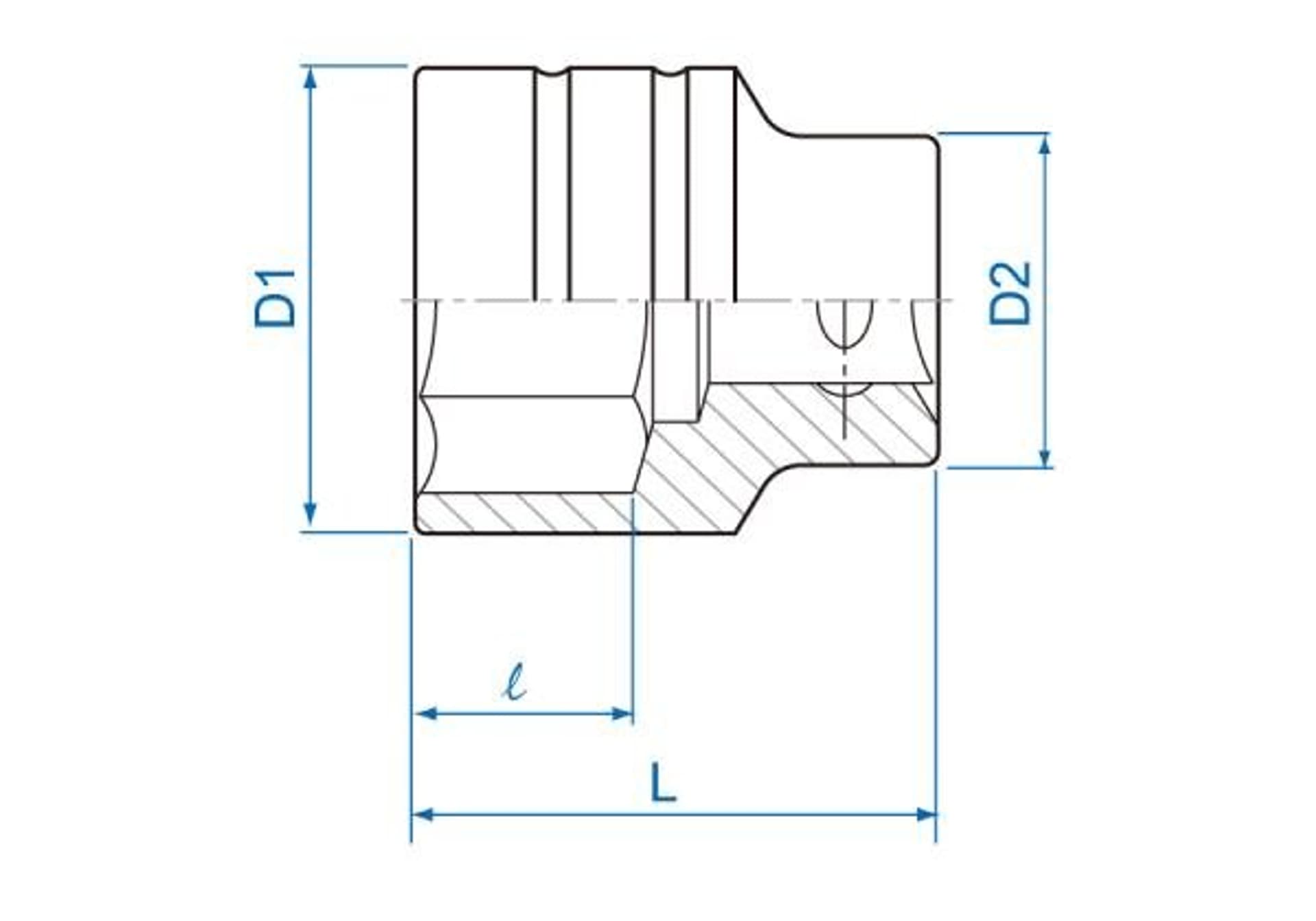 

NASADKA KRÓTKA 3/4" 25mm x 50mm 6-kąt. Cr-V King Tony