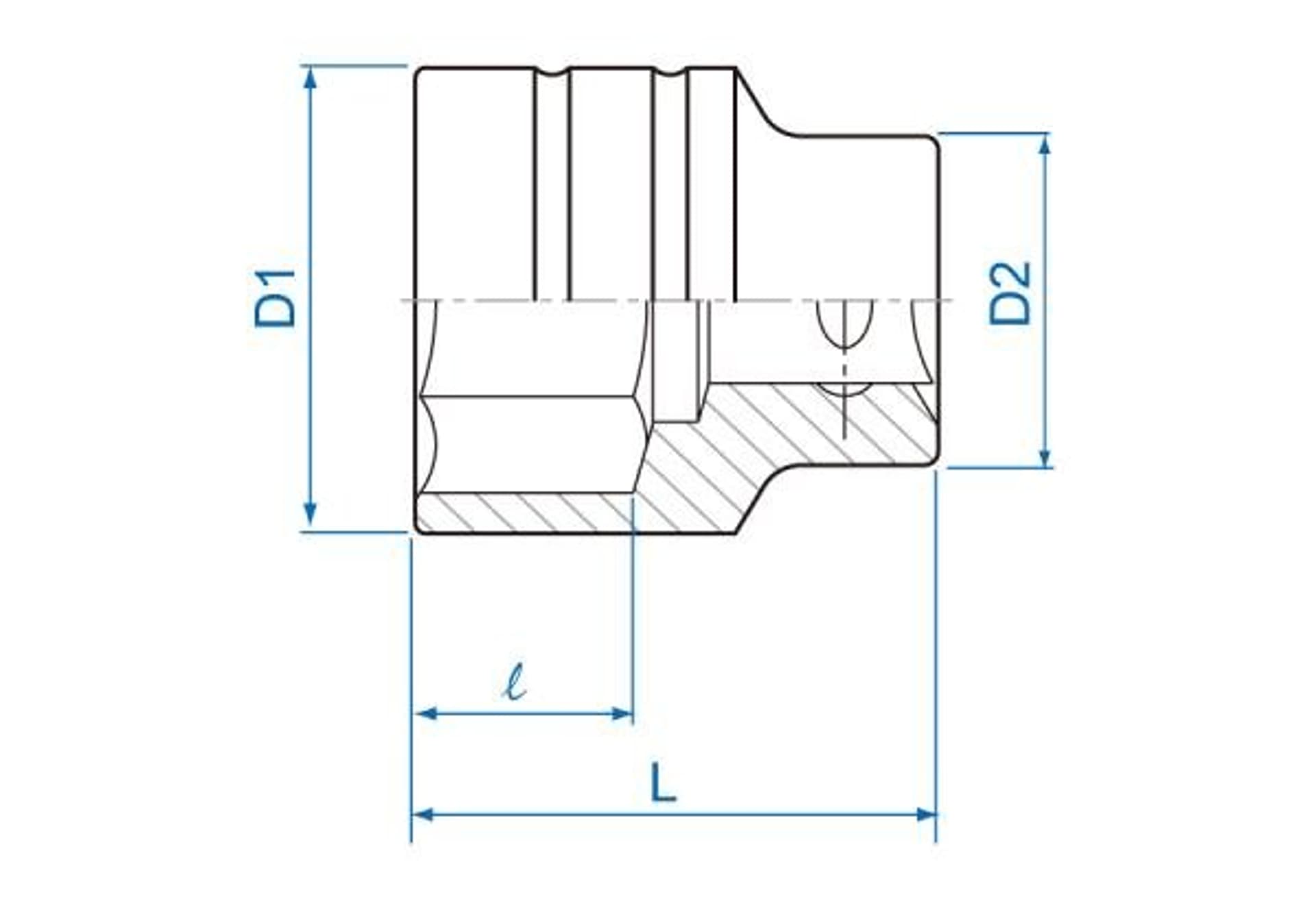 

NASADKA KRÓTKA 3/4" 29mm x 52mm 6-kąt. Cr-V King Tony