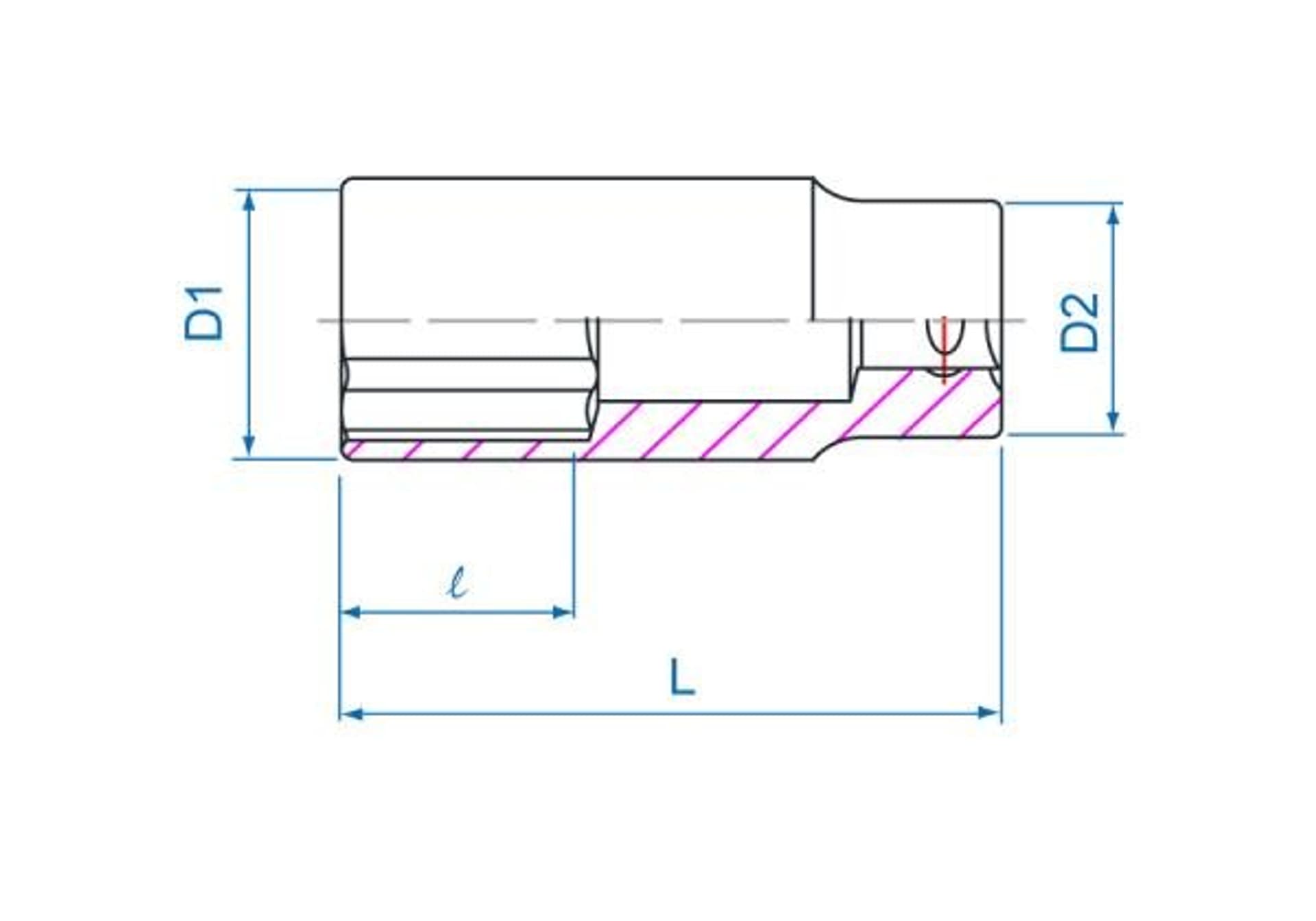 

NASADKA DŁUGA 3/8" CALOWA 1/2" x 63mm 12-kąt. Cr-V King Tony