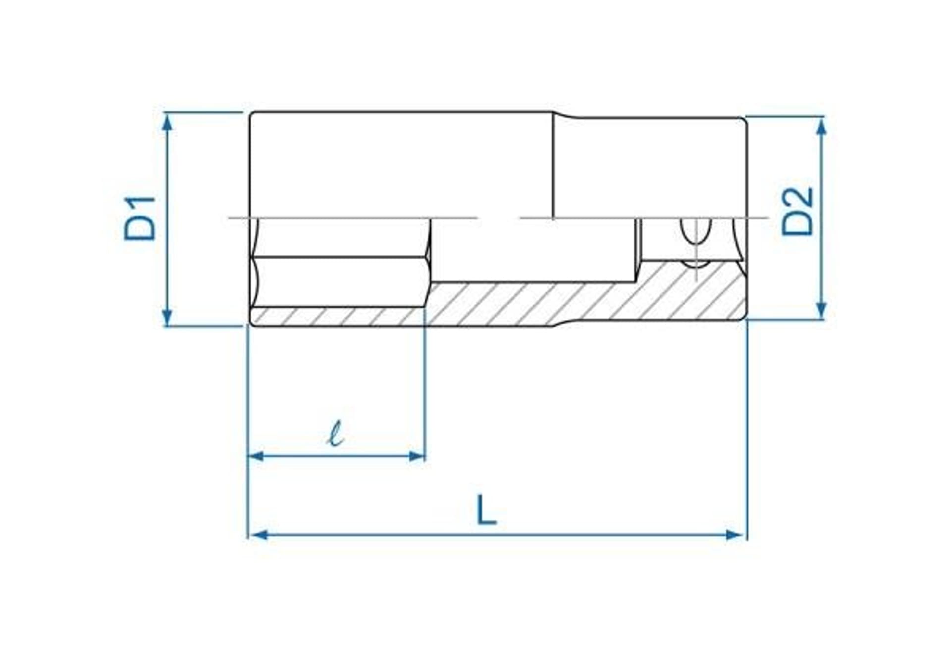 

NASADKA DŁUGA 1/2" 1-1/8" x 77mm 6-kąt Cr-V King Tony