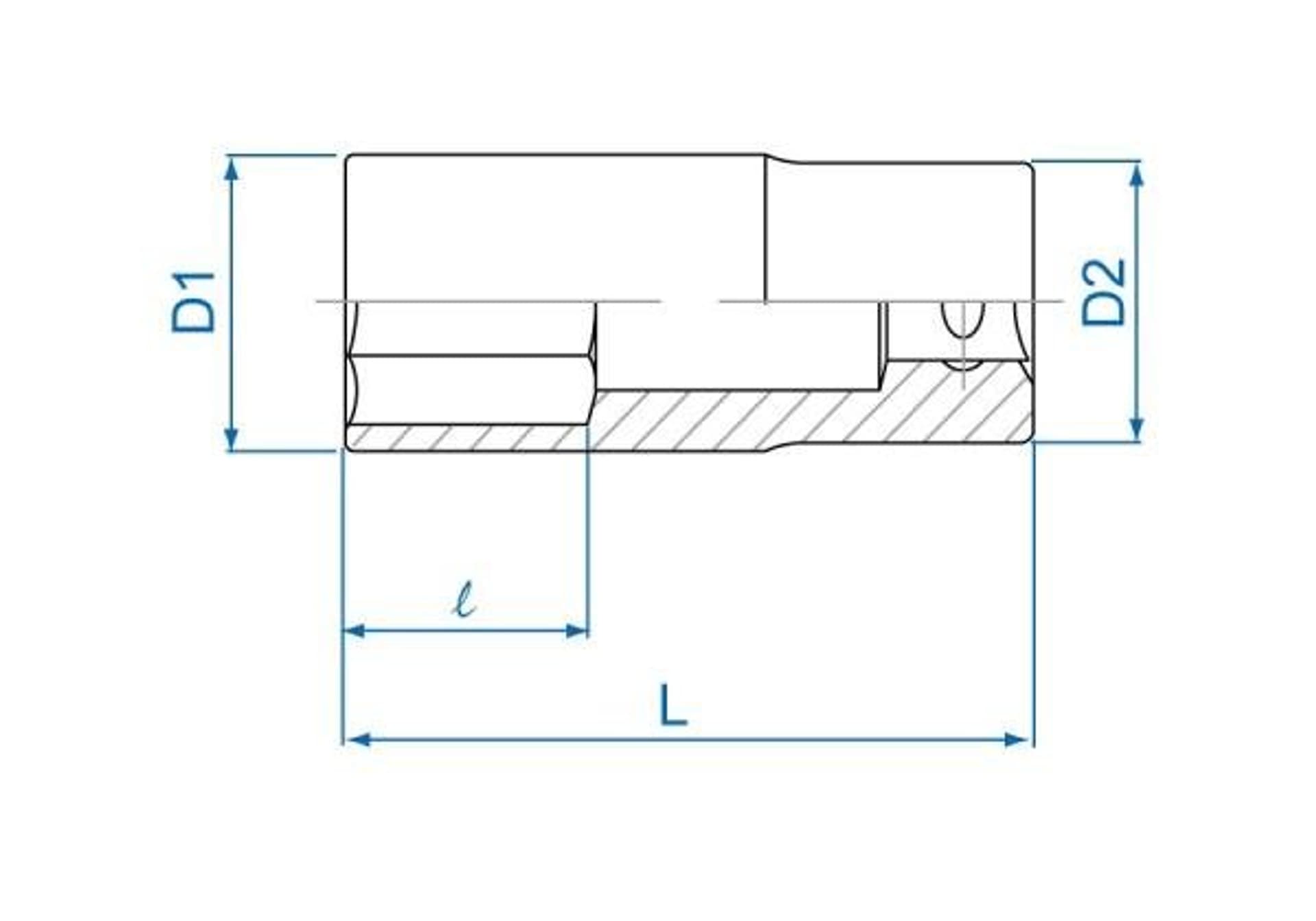 

NASADKA DŁUGA 1/2" 32mm x 77mm 6-kąt Cr-V King Tony
