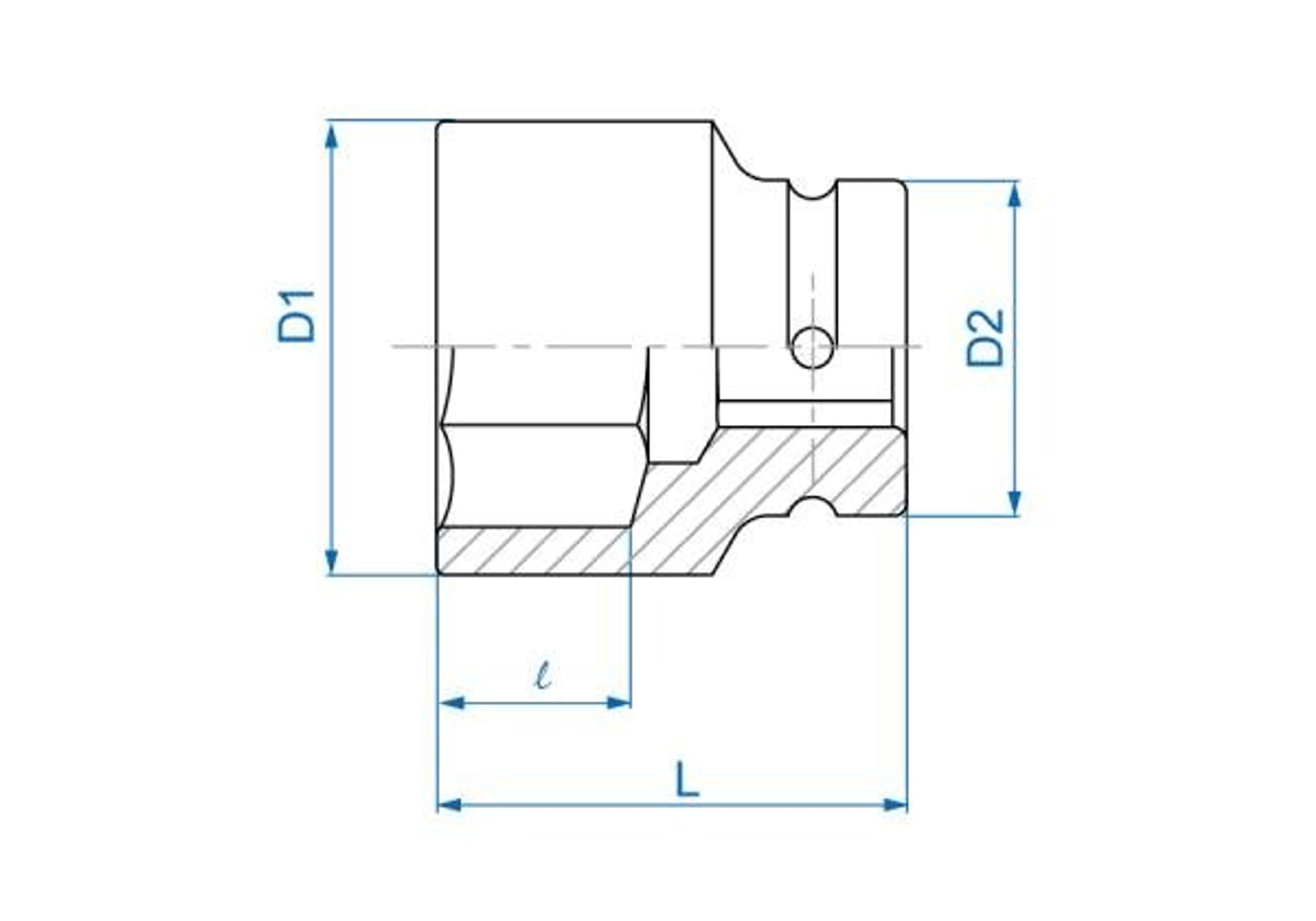 

NASADKA KRÓTKA UDAROWA 1" 32mm x 62mm, 6-kąt King Tony