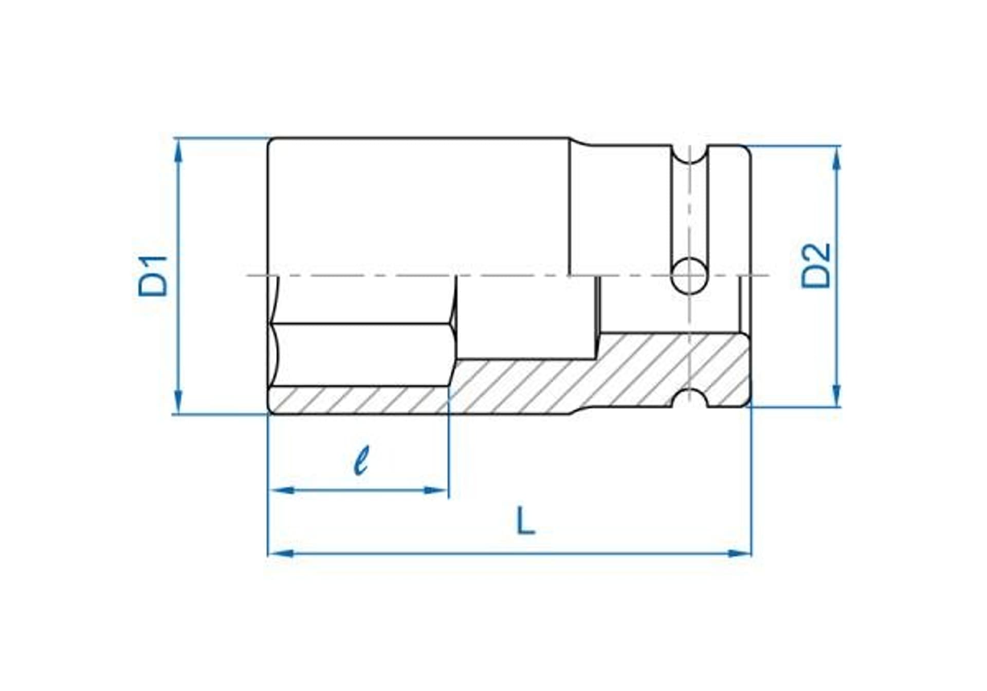 

NASADKA KRÓTKA UDAROWA CIENKOŚCIENNA 3/4" 24mm x 60mm, 6-kąt King Tony