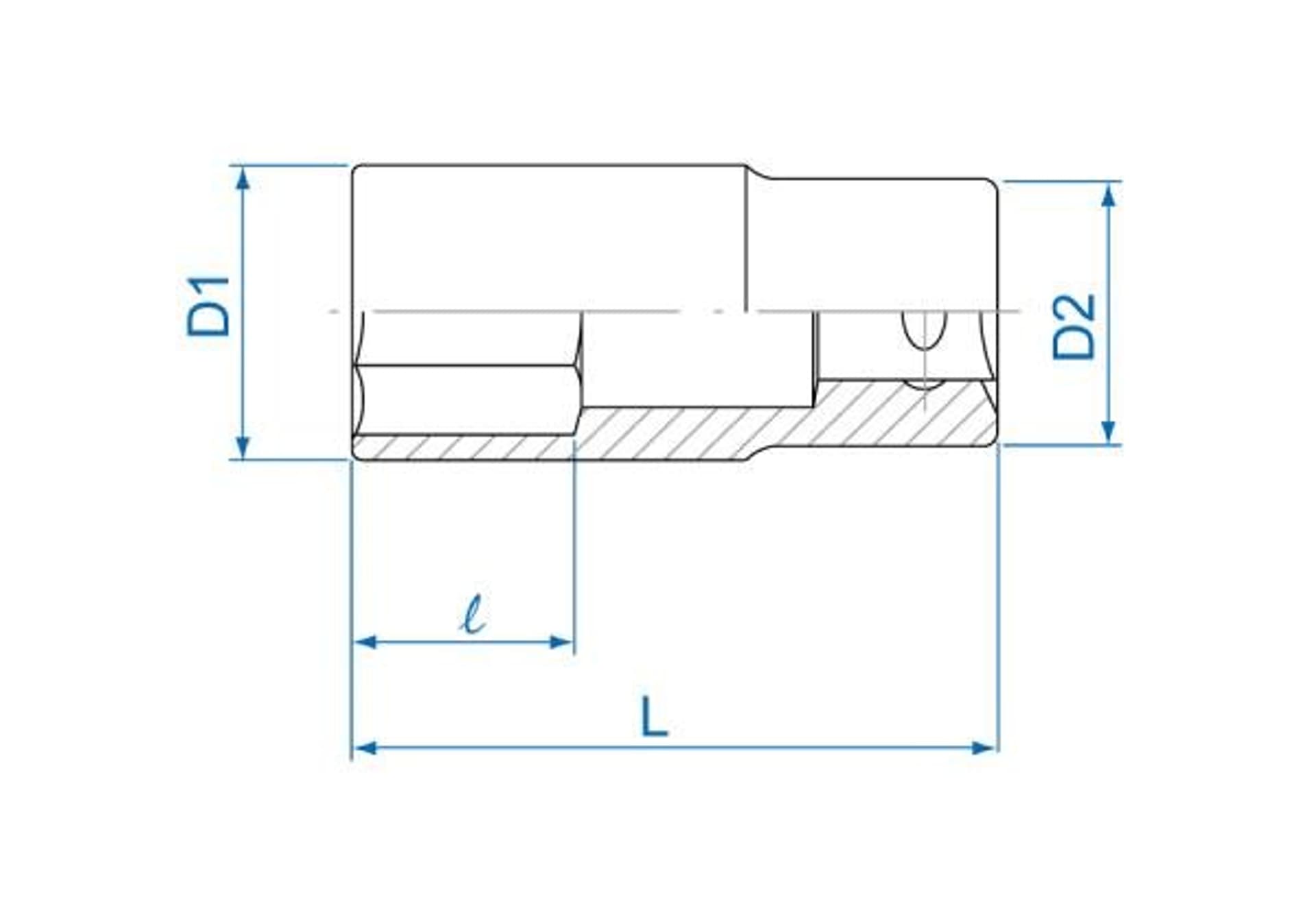 

NASADKA DŁUGA 3/4" 17mm x 90mm 6-kąt. Cr-V King Tony