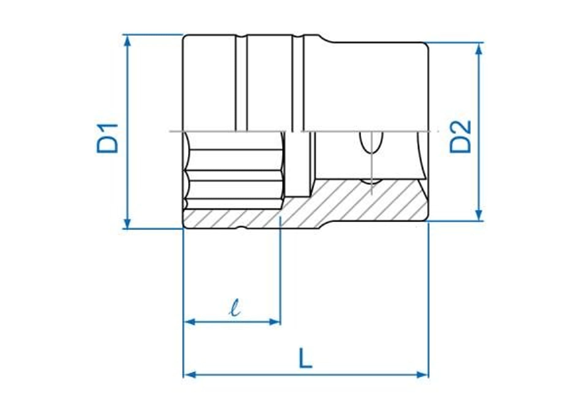 

NASADKA KRÓTKA 1" 80mm x 103mm 12-kąt. Cr-V King Tony