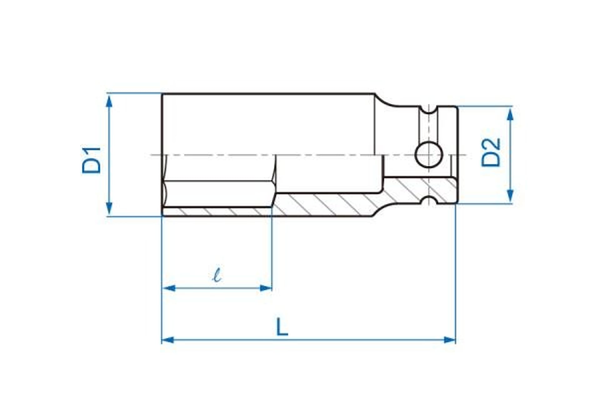 

NASADKA DŁUGA UDAROWA CIENKOŚCIENNA 1/2" 10mm x 80mm, 6-kąt King Tony