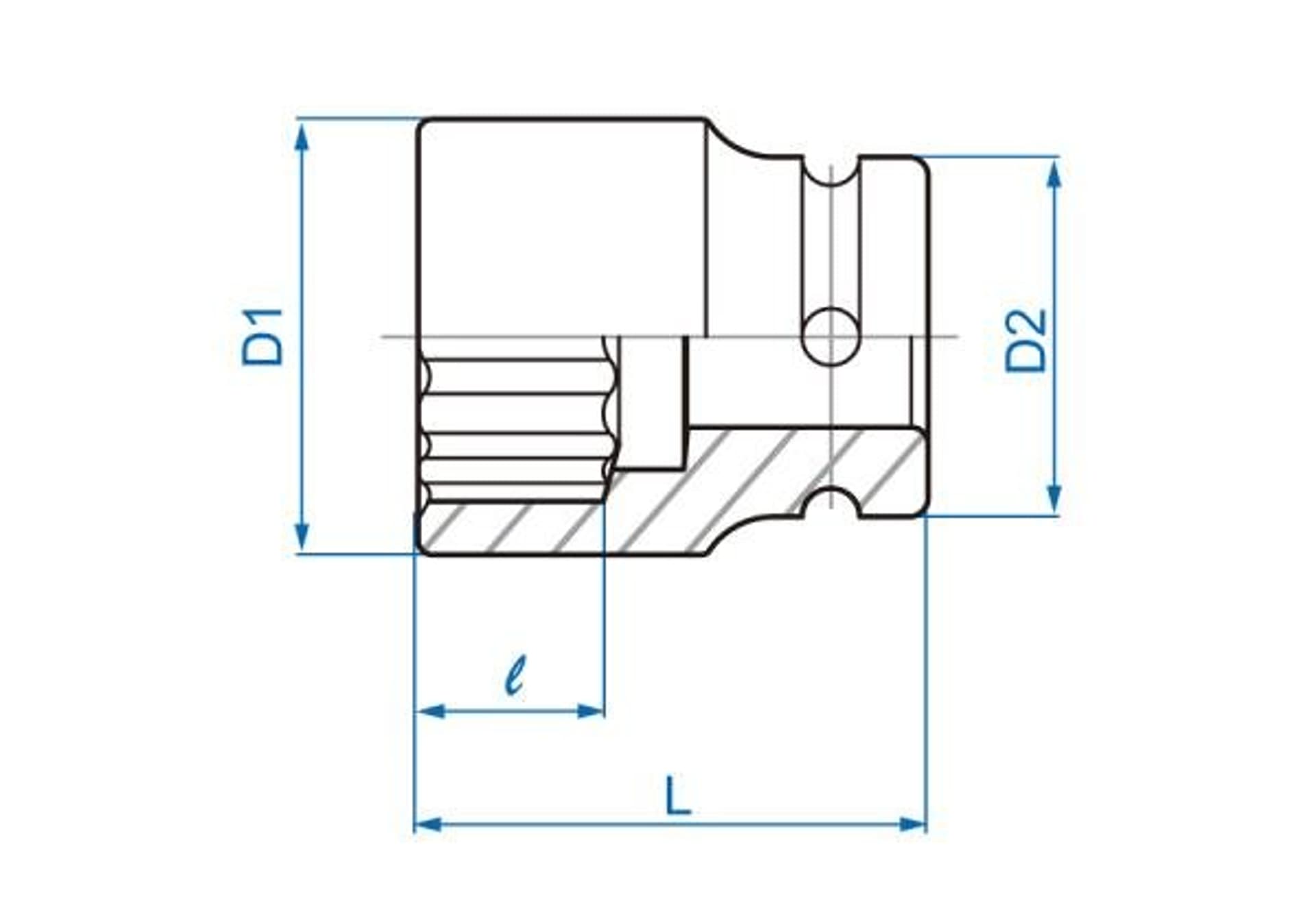 

NASADKA KRÓTKA UDAROWA LEKKA 3/4" 22mm x 50mm, 12-kąt King Tony