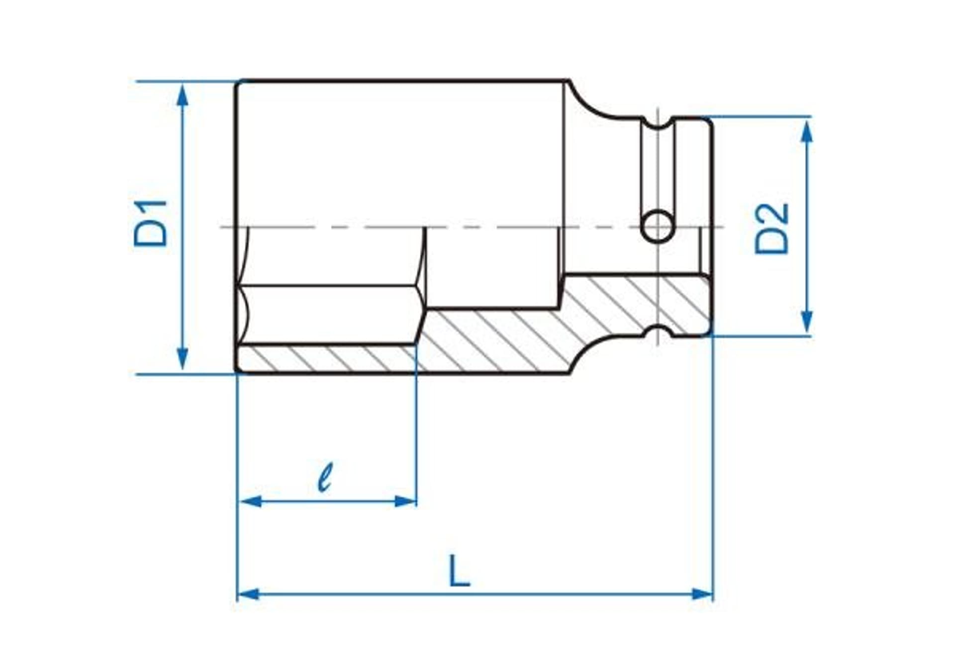 

NASADKA DŁUGA UDAROWA 3/4" 21mm x 90mm, 6-kąt. King Tony