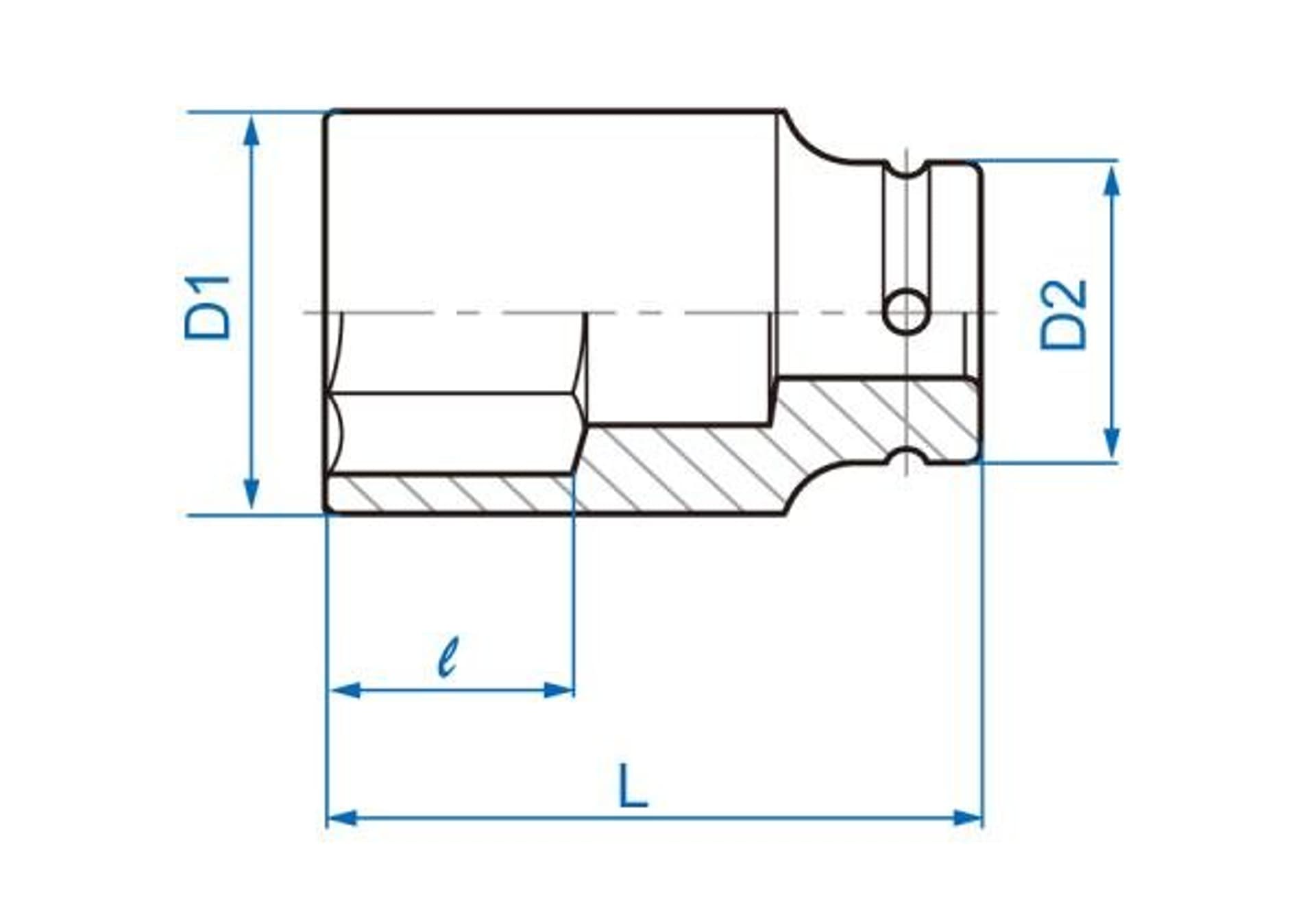

NASADKA DŁUGA UDAROWA 3/4" 30mm x 90mm, 6-kąt. King Tony