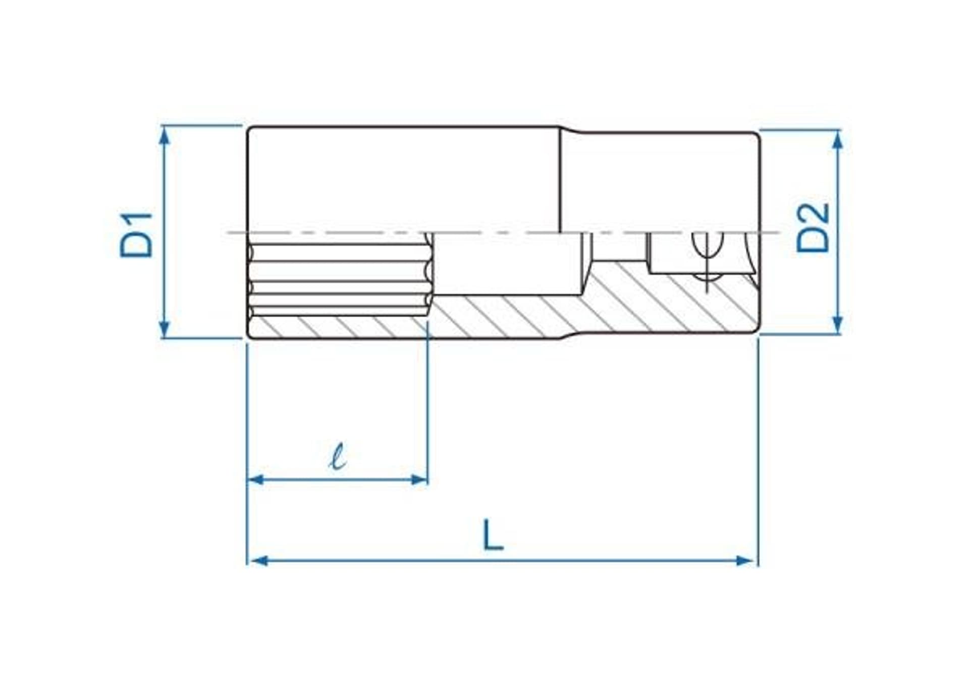 

NASADKA DŁUGA 1/2" 16mm x 77mm 12-kąt Cr-V King Tony