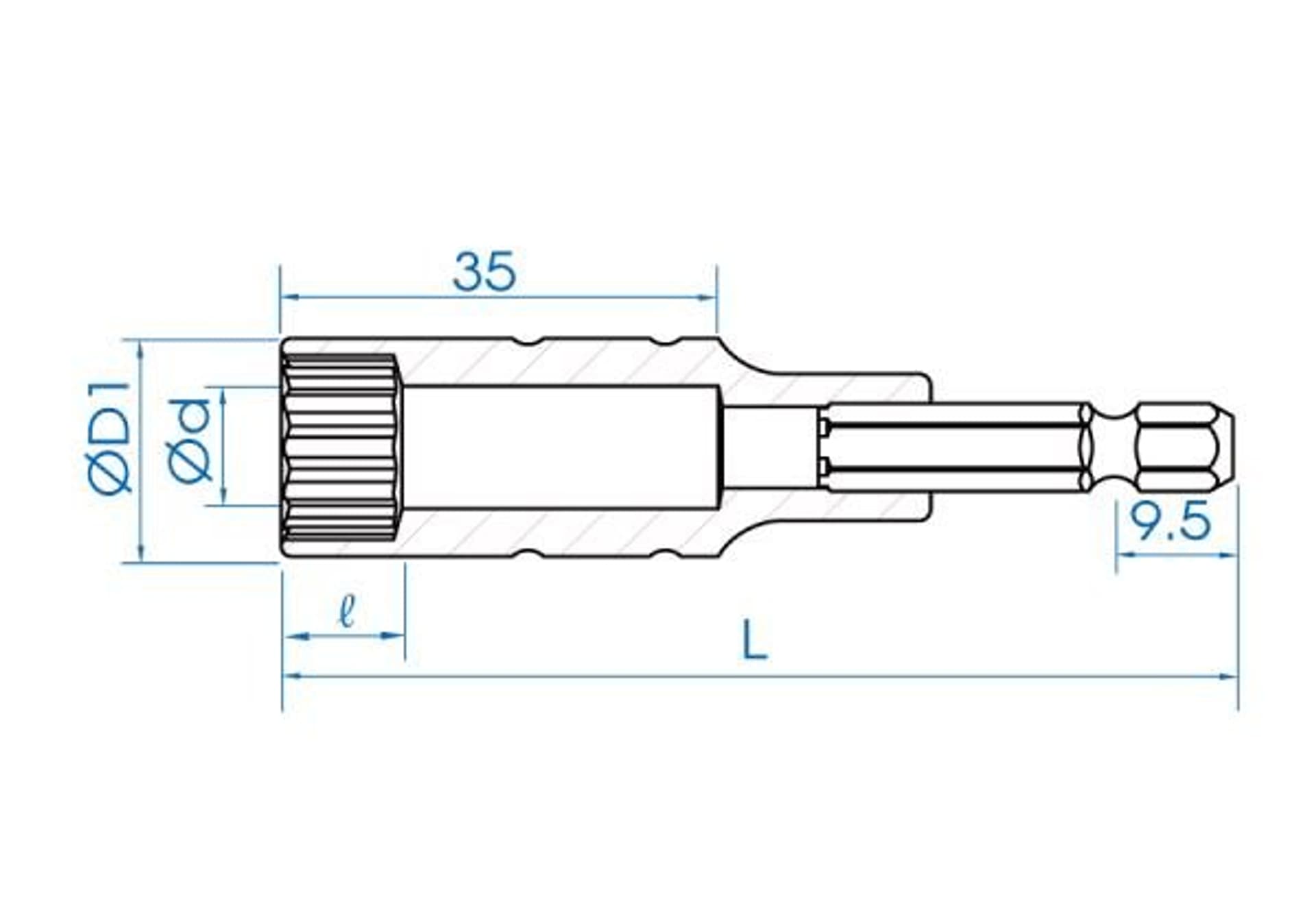 

NASADKA DŁUGA 12-KĄTNA DO WKRĘTAREK 1/4" 10mm x 80mm King Tony