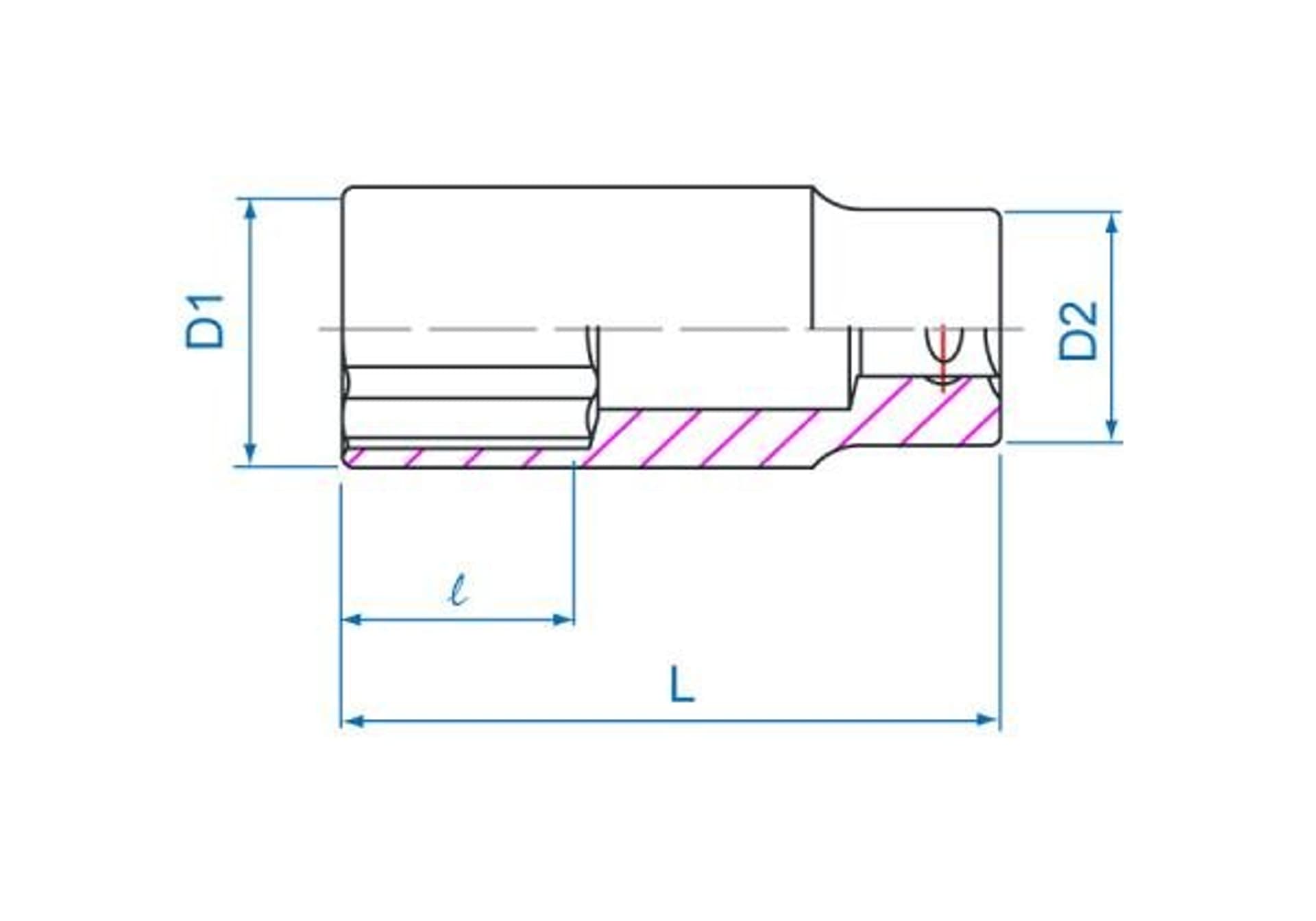 

NASADKA DŁUGA 3/8" 12mm x 63mm 12-kąt Cr-V King Tony