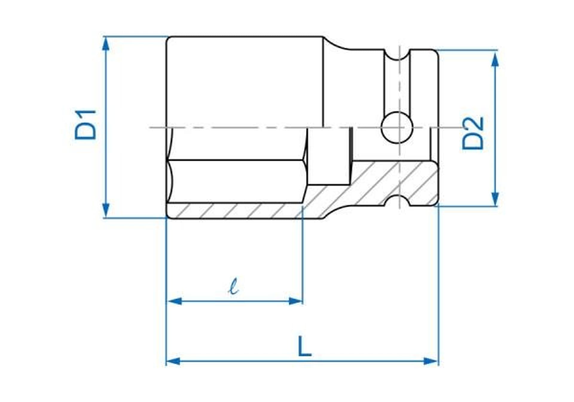 

NASADKA KRÓTKA UDAROWA CIENKOŚCIENNA 1/2" 10mm x 52mm, 6-kąt King Tony